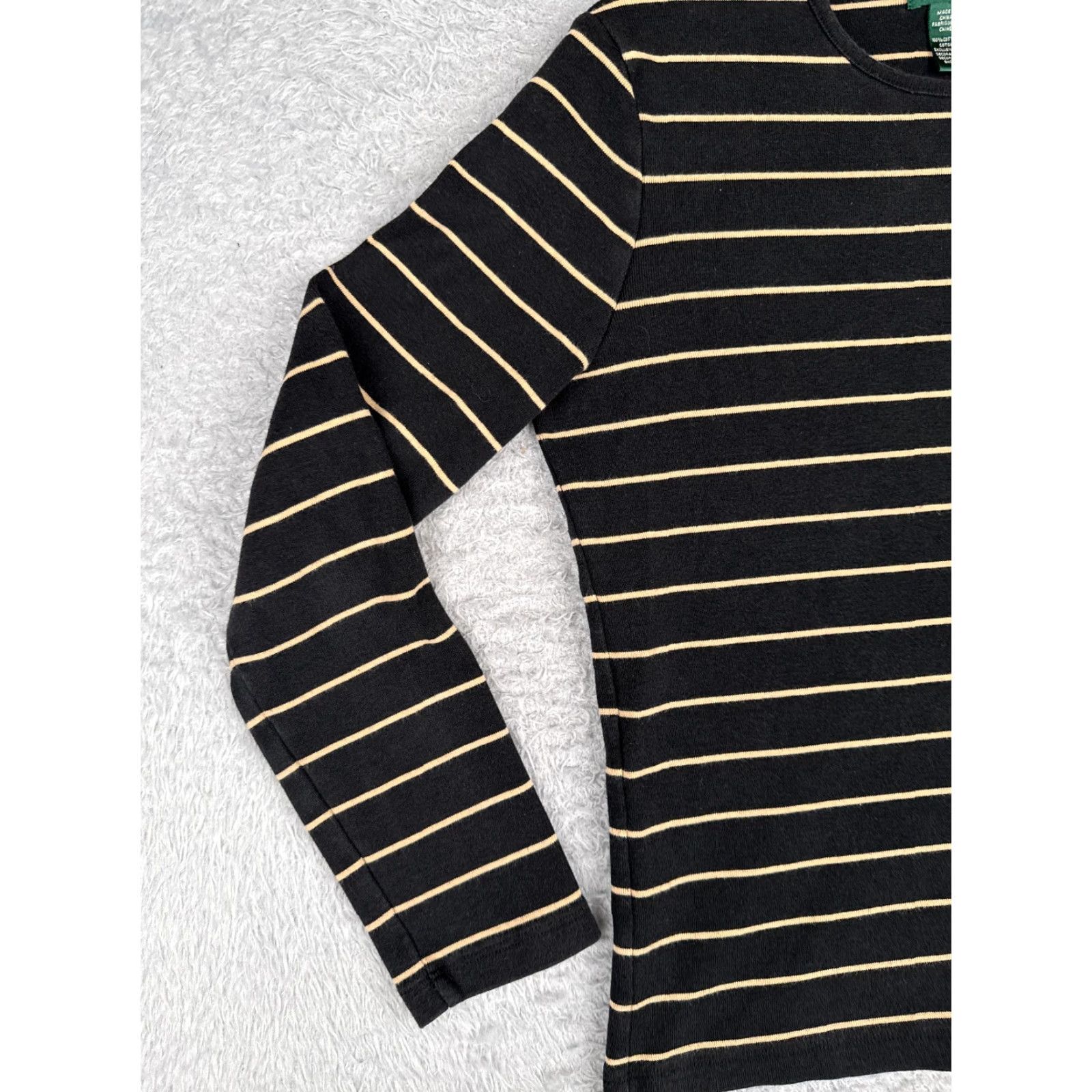 Ralph Lauren Lauren Ralph Lauren Shirt Women Medium Black Stripe Long Sleeve 100% Cotton Size M / US 6-8 / IT 42-44 - 3 Thumbnail