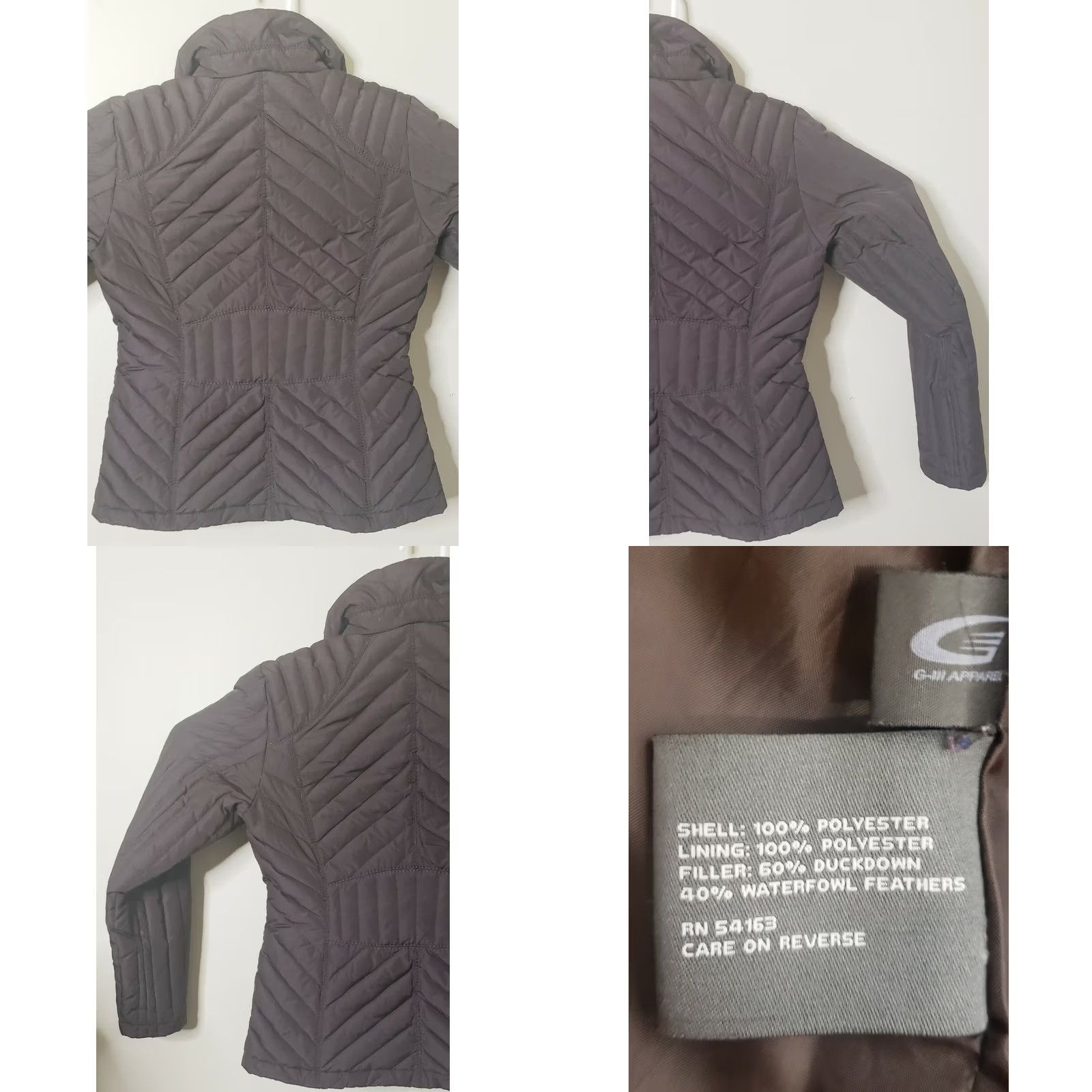 Kenneth Cole Kenneth Cole Reaction Down Jacket Zip Up Puffer Outerwear Coat Small Dark Brown Women Size S / US 4 / IT 40 - 8 Thumbnail