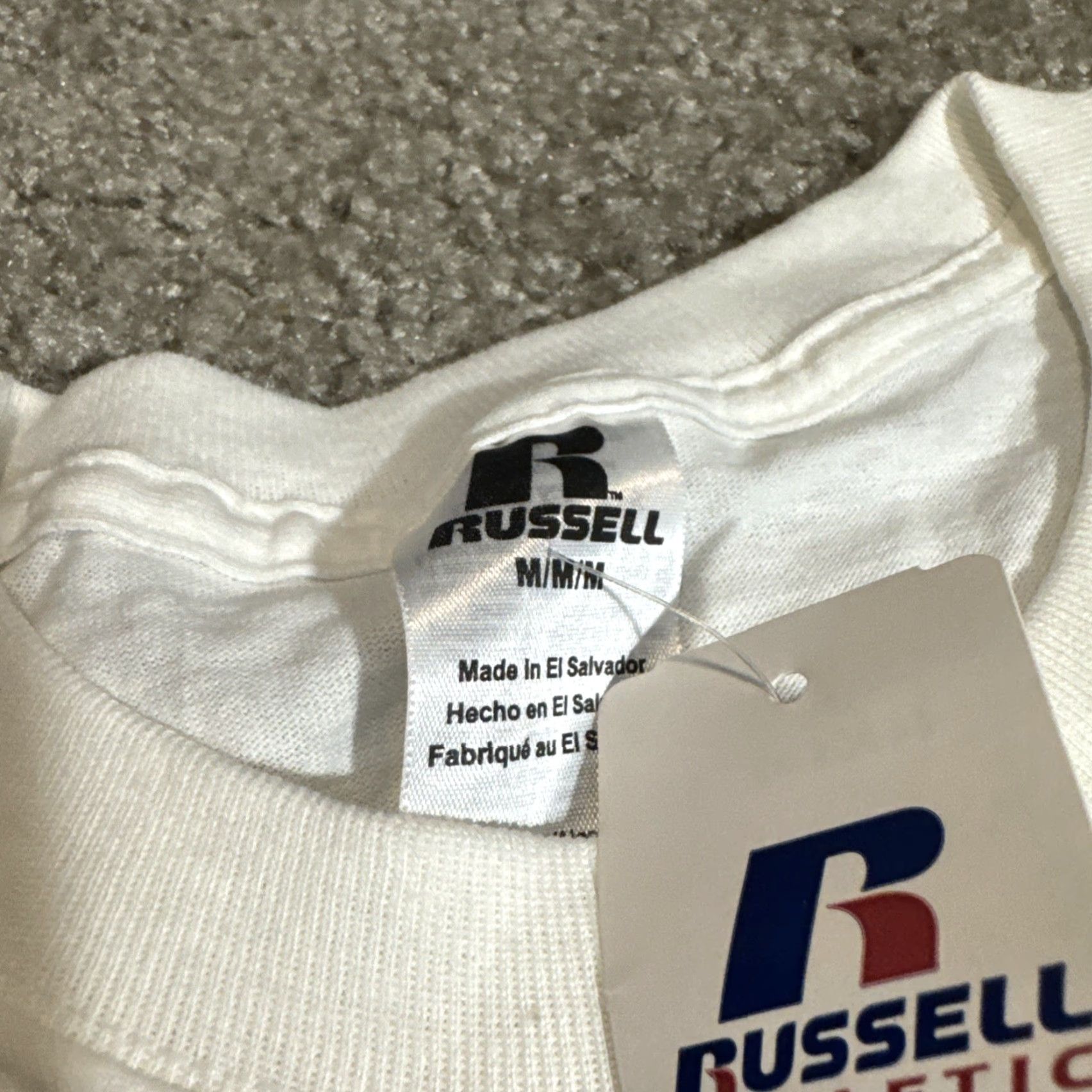 Russell Athletic VINTAGE Russell Athletic Promo Advertising T-Shirt MEN M White NOS New With Tags Size US M / EU 48-50 / 2 - 5 Thumbnail