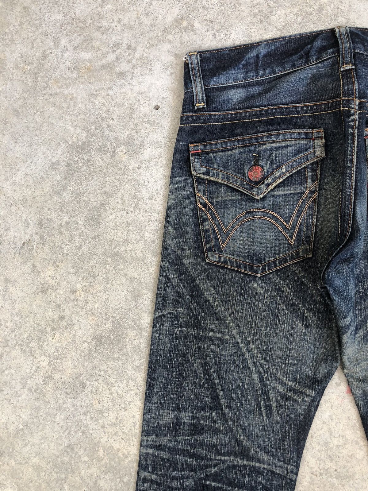 If Six Was Nine Japanese Edwin 503 Blue Trip Flared Jeans Distressed Jeans Size US 32 / EU 48 - 9 Thumbnail