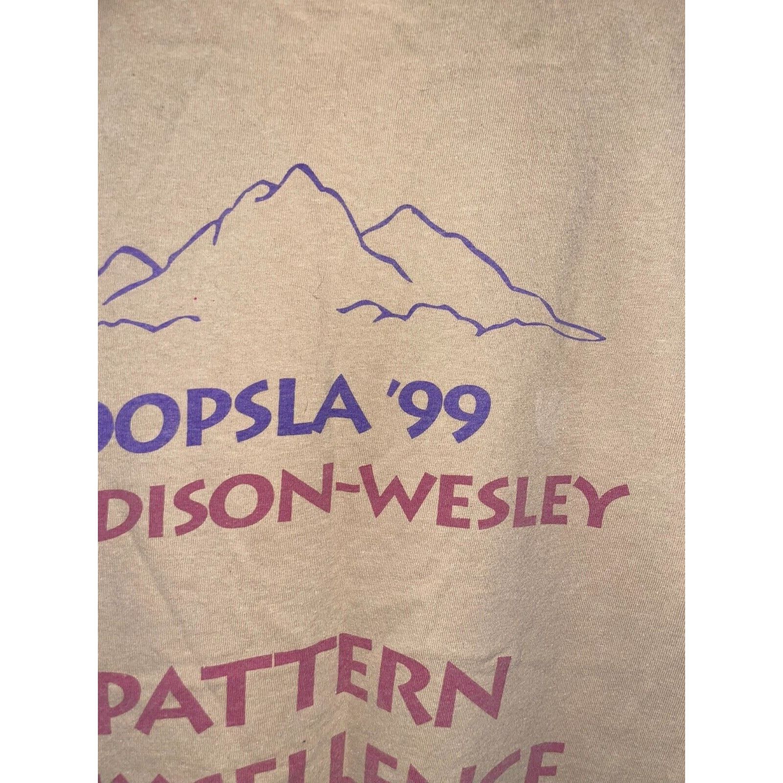 Hanes Vintage Oopsla Shirt '99 Addison Wesley Brown Tee VTG 90s XL Size US XL / EU 56 / 4 - 6 Thumbnail