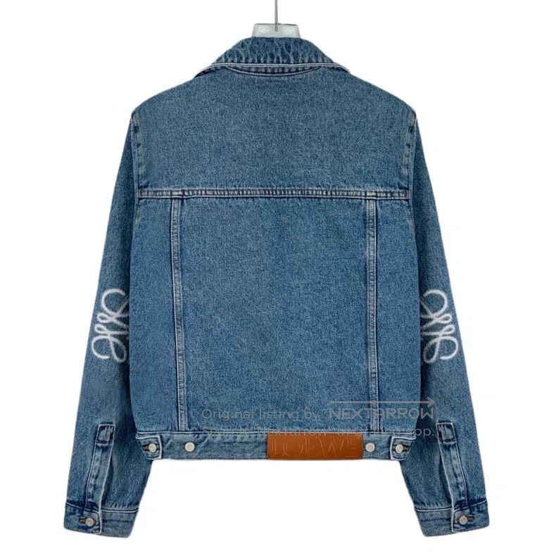 Loewe Loewe Blue Logo Embroidered Cotton Lapel Single Breasted L Size XXS / US 00 / IT 34 - 2 Thumbnail