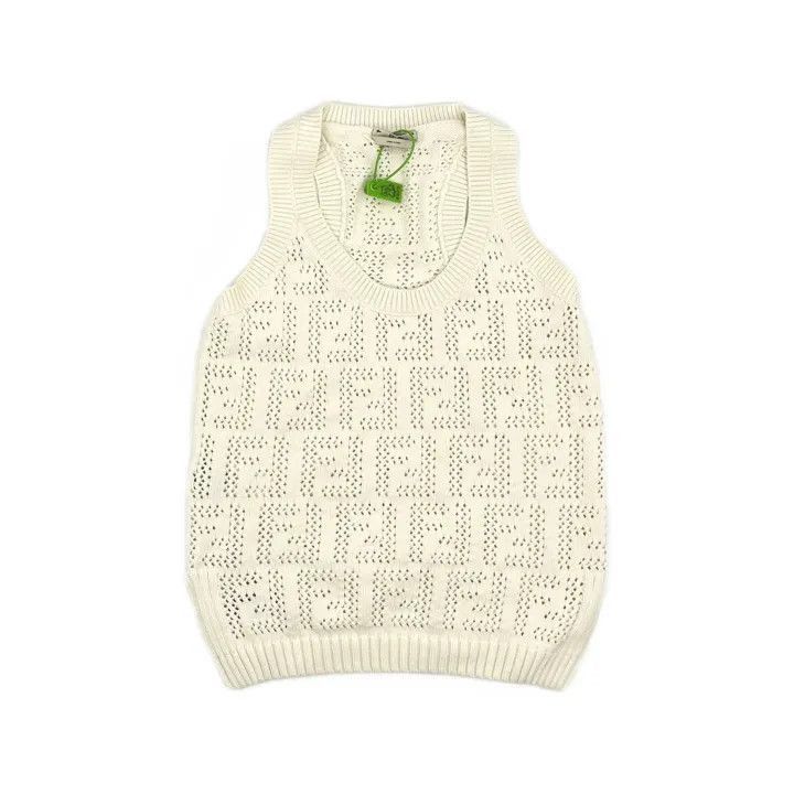 Fendi Fendi Sleeveless Knit Top with Cutouts -2508 Size S / US 4 / IT 40 - 2 Thumbnail