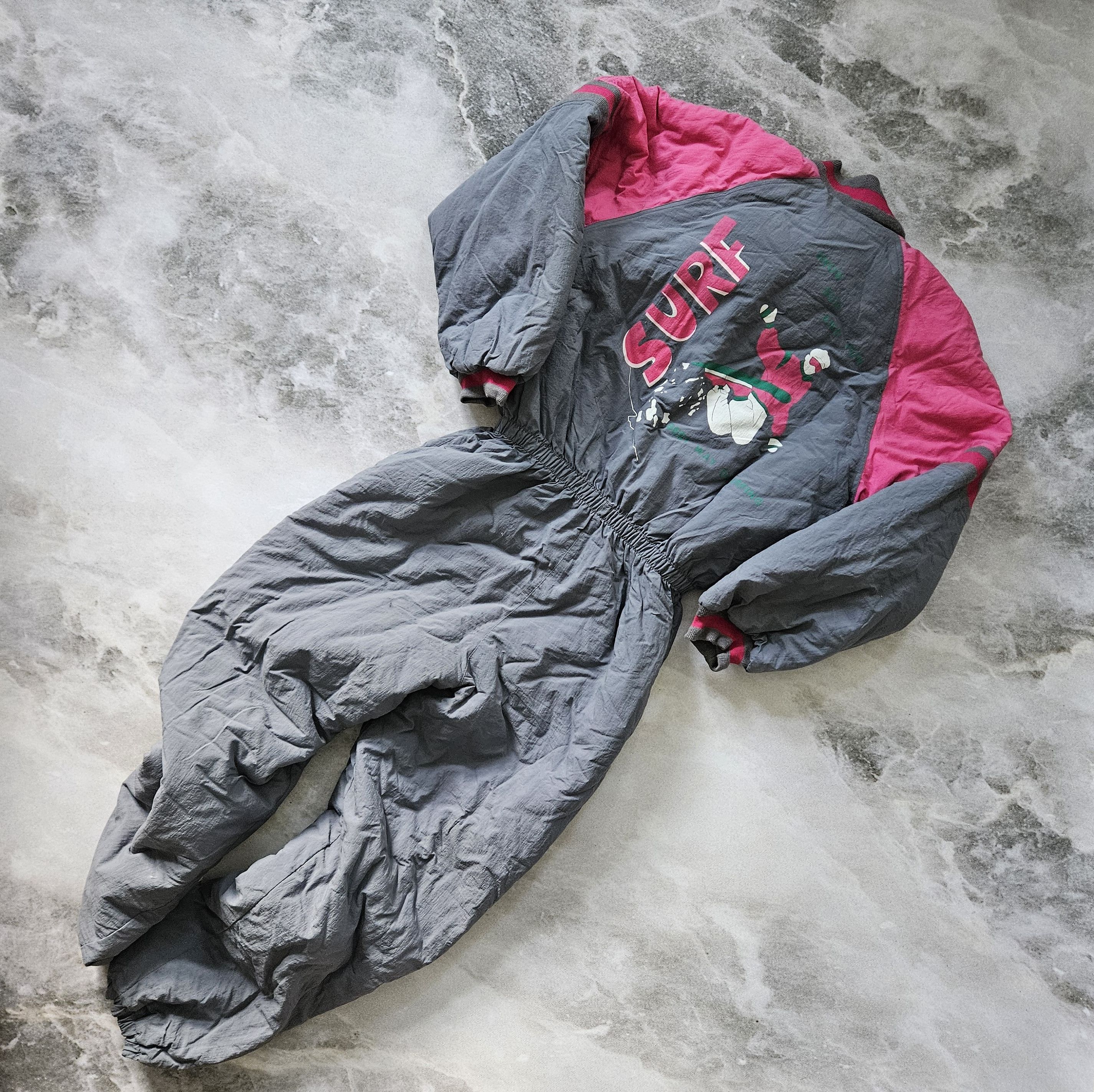 Image of Overalls x Ski Vintage Snow Surf Ski Overall Women's M in Gray/Pink (Size 30)