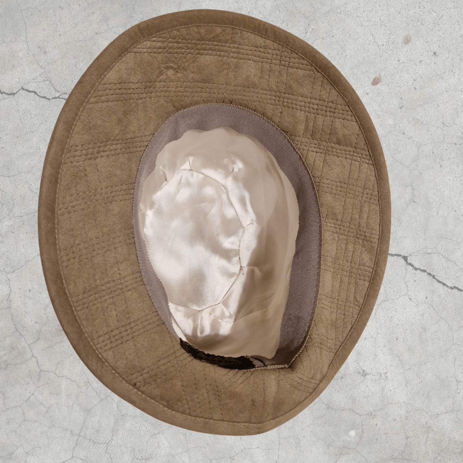 Vintage Beige Fedora Hat - Alcantara Milano Italy - 60's Size ONE SIZE - 6 Thumbnail