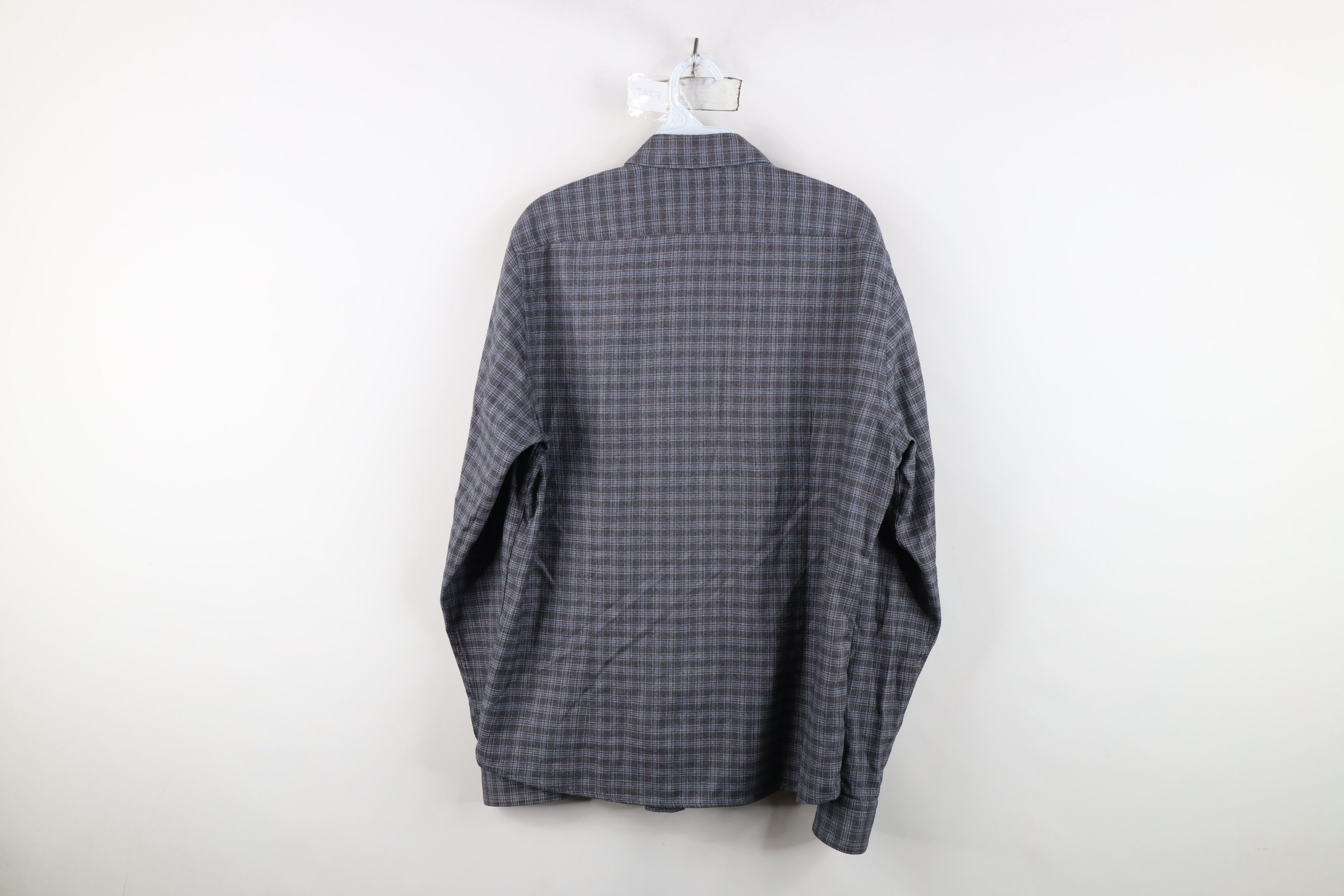 Hugo Boss Hugo Boss Regular Flannel Collared Button Shirt Gray Plaid Size US M / EU 48-50 / 2 - 12 Thumbnail