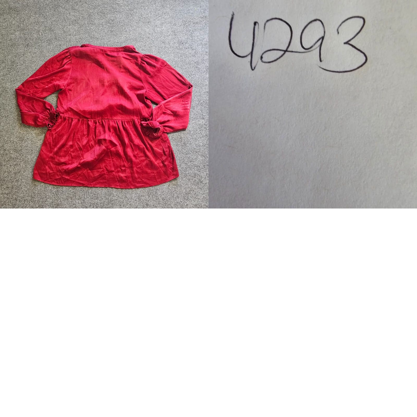 Vintage Knox Rose Top Shirt Womens XL Red Satin Pleated Long Sleeve V-Neck Blouse Size XL / US 12-14 / IT 48-50 - 8 Thumbnail
