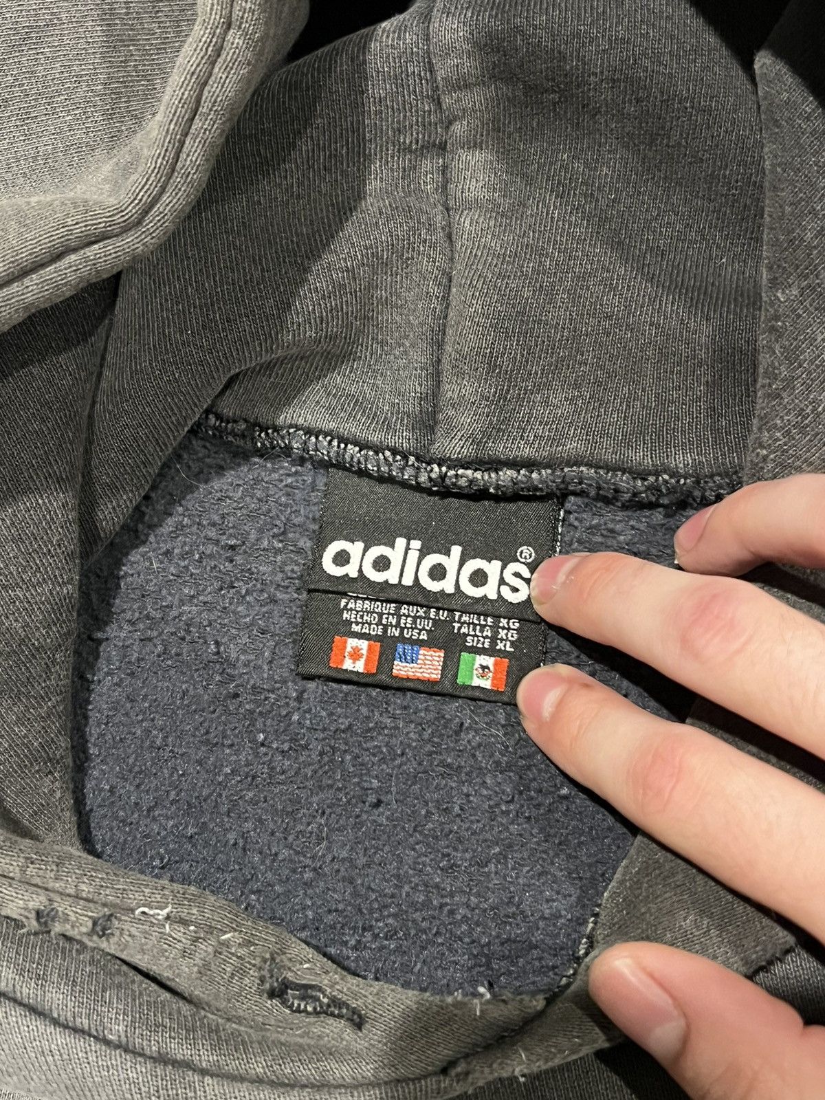 Adidas Sun Faded Distressed and Repaired Vintage Adidas Hoodie Size US XL / EU 56 / 4 - 2 Thumbnail