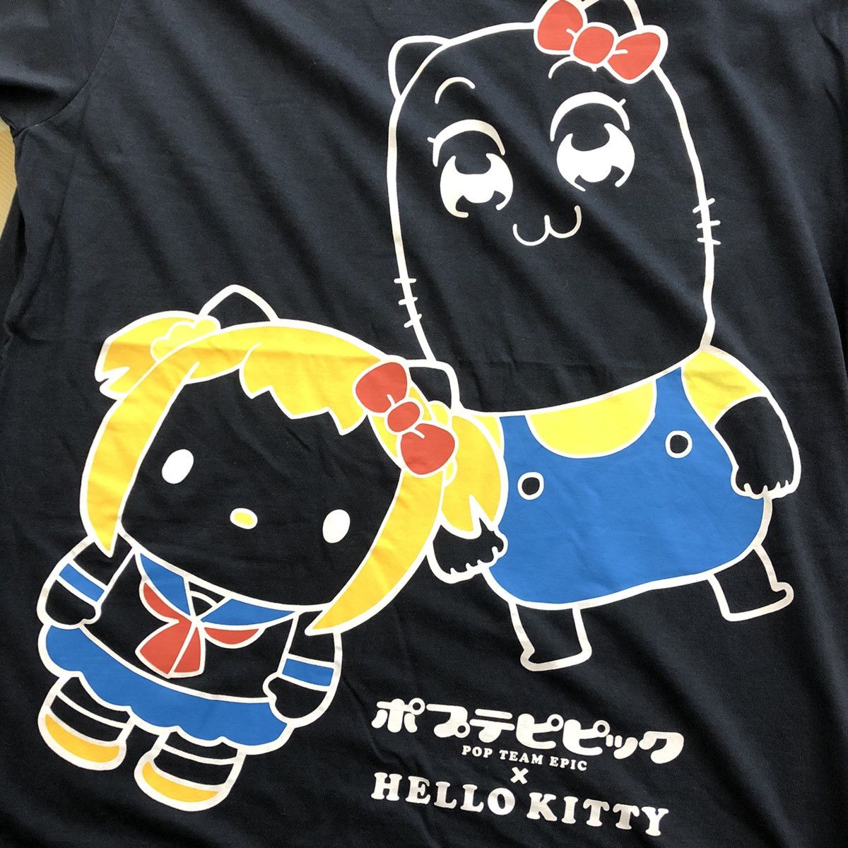 Vintage HELLO KITTY x Pop Team Epic T-Shirt Size US L / EU 52-54 / 3 - 7 Thumbnail