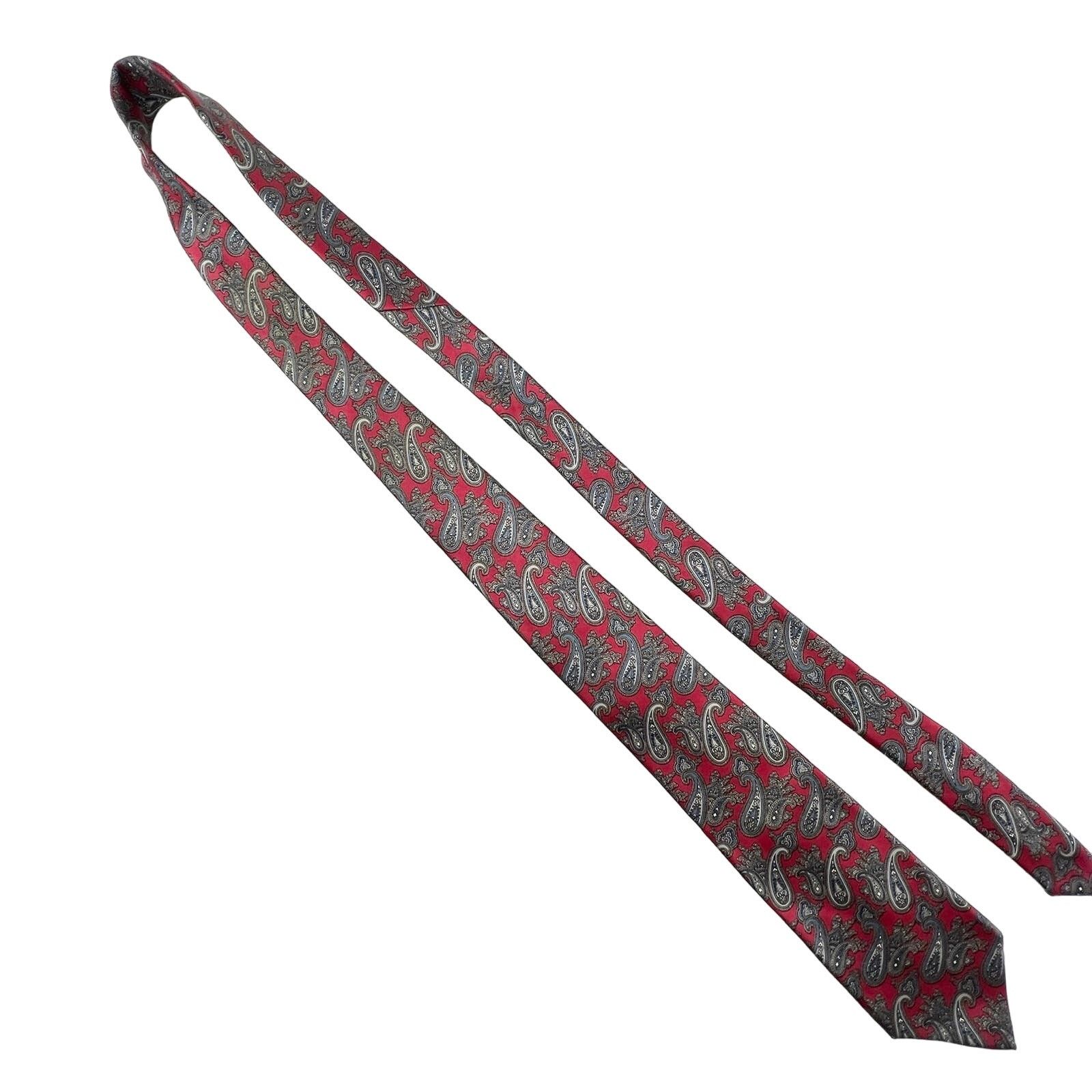 Dior × Vintage Vintage Christian Dior Paisley Silk Tie Red Size ONE SIZE - 2 Thumbnail