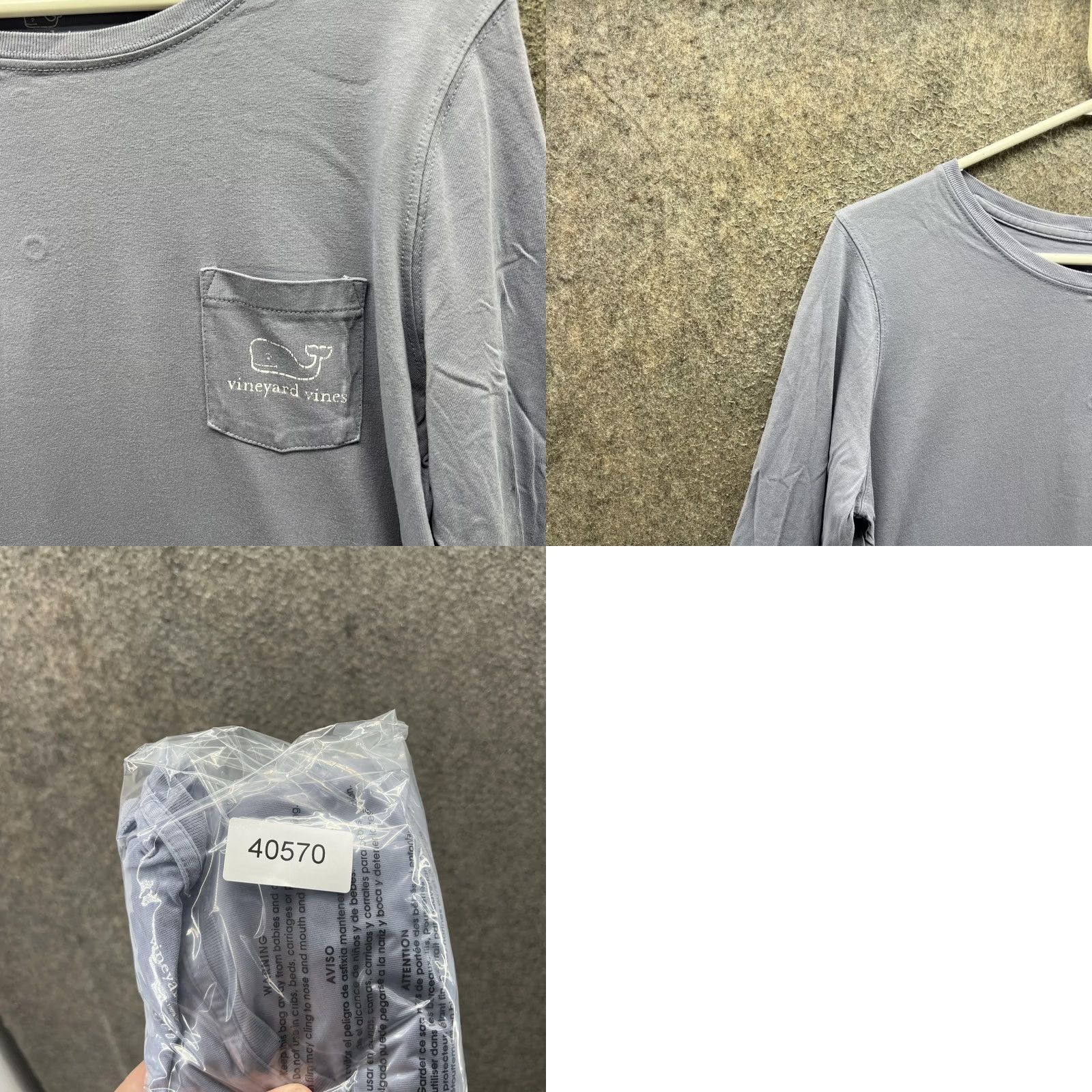 Vineyard Vines Vineyard Vines Shirt Mens Small Gray Long Sleeve Whale Graphic Tee Tagless S Gray Crew Neck T-Shirt Size US S / EU 44-46 / 1 - 8 Thumbnail