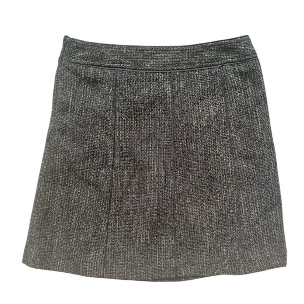 Loft Ann Taylor Petite Tweed A-Line Mini Skirt Size 4P Gray Size 27" / US 4 / IT 40 - 3 Thumbnail