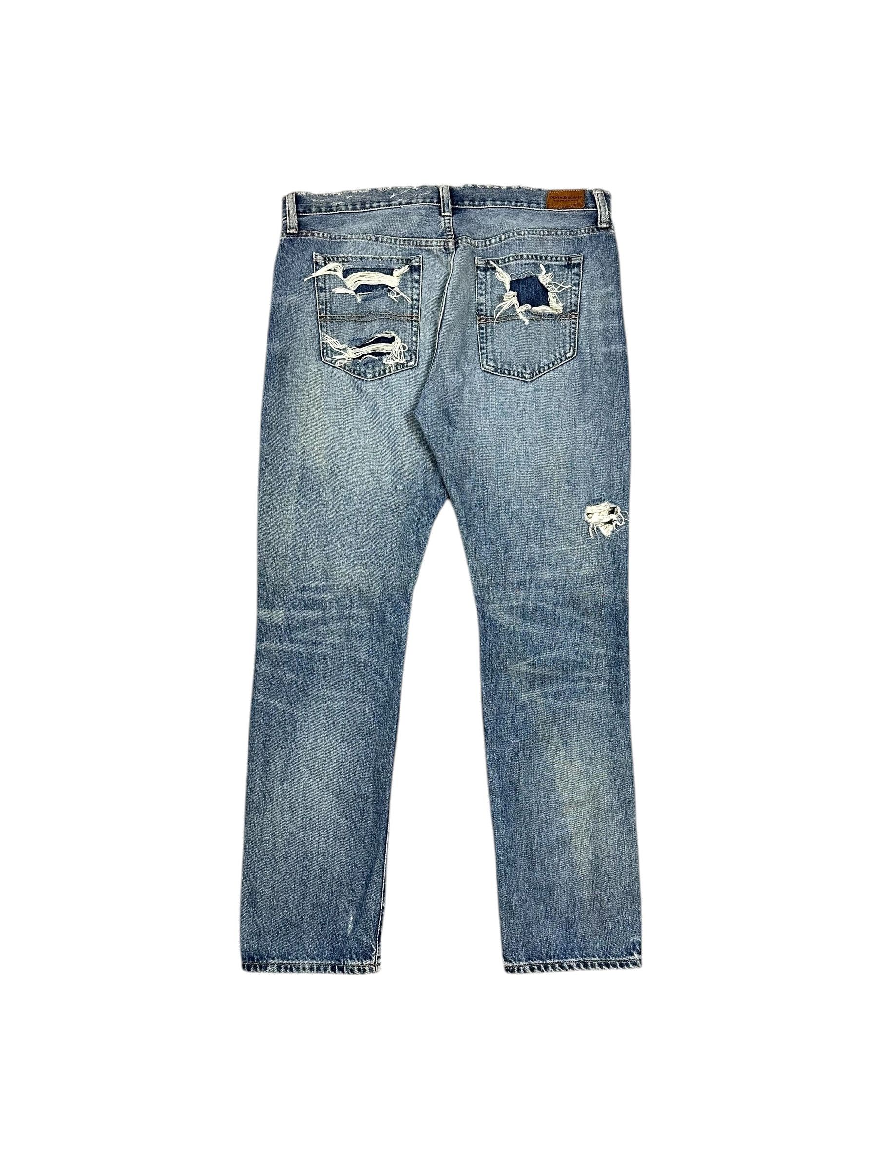 Polo Ralph Lauren Polo Fabric Destroyed Distressed Denim Jeans Size 30" / US 8 / IT 44 - 2 Thumbnail