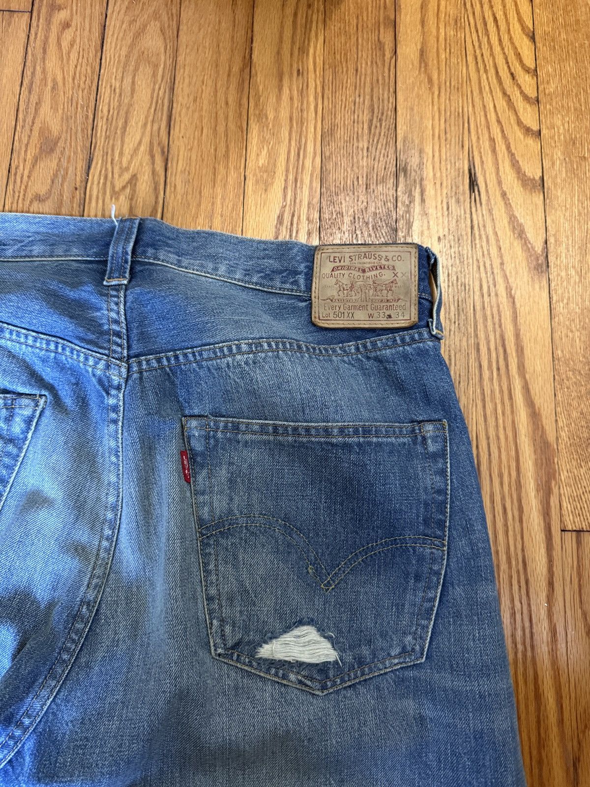 Levi's Levis 501XX Distressed Denim Size US 33 - 5 Thumbnail