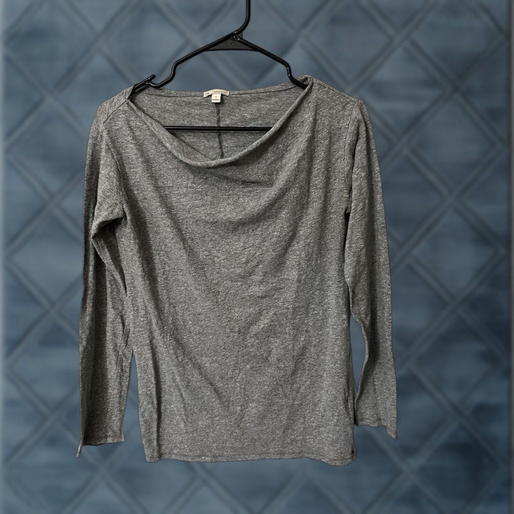 Gap VINTAGE Gap Gray Scoop Neck T-Shirt Women Small Size S / US 4 / IT 40 - 1 Thumbnail