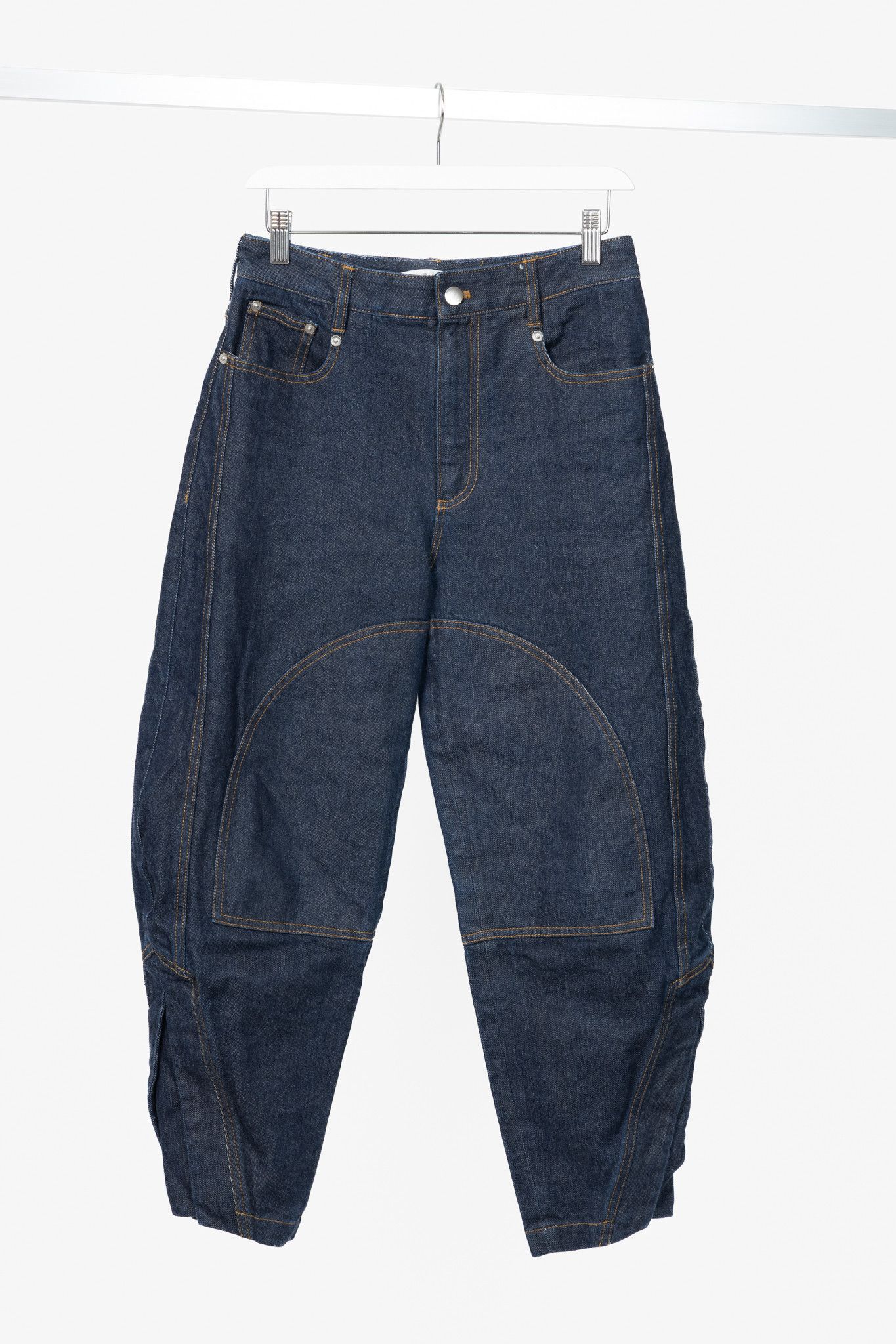 Tibi Tibi Earl Dark Denim Indigo Barrel Jeans Size 25" / US 0 / IT 36 - 1 Thumbnail