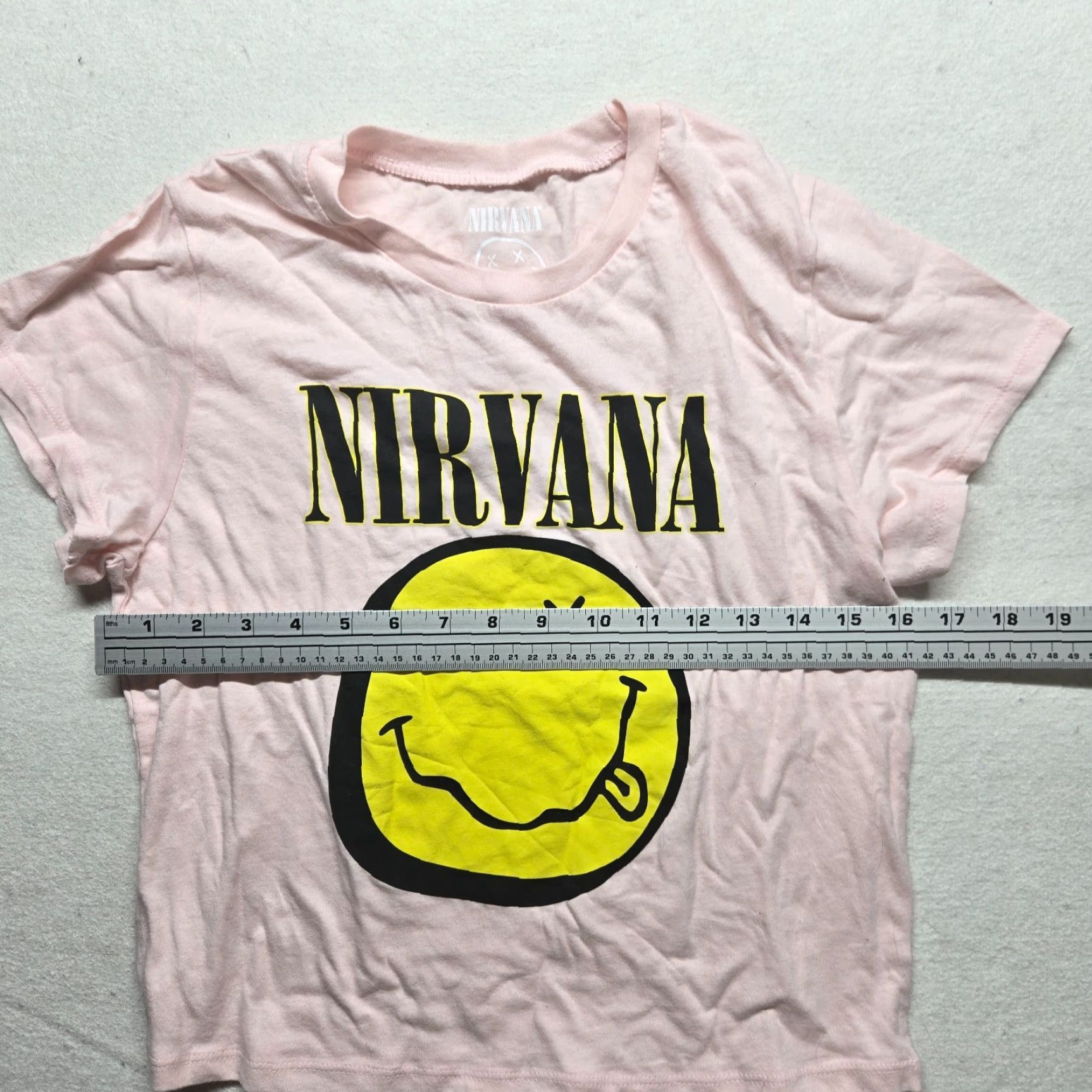 Pinko VINTAGE Nirvana Women's Crop Top Shirt Adult Small Pink Cotton Logo Short Sleeve 90s Casual Size S / US 4 / IT 40 - 3 Thumbnail