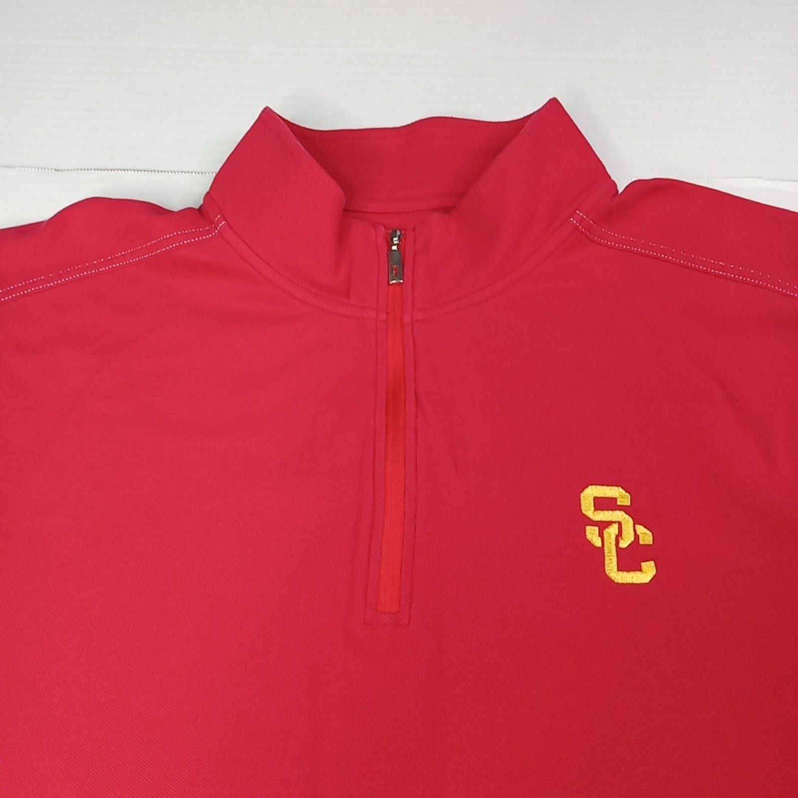 Tommy Bahama Tommy Bahama Mens Red (USC) Quarter Zip Knit Sweater Size XL Size US XL / EU 56 / 4 - 3 Thumbnail