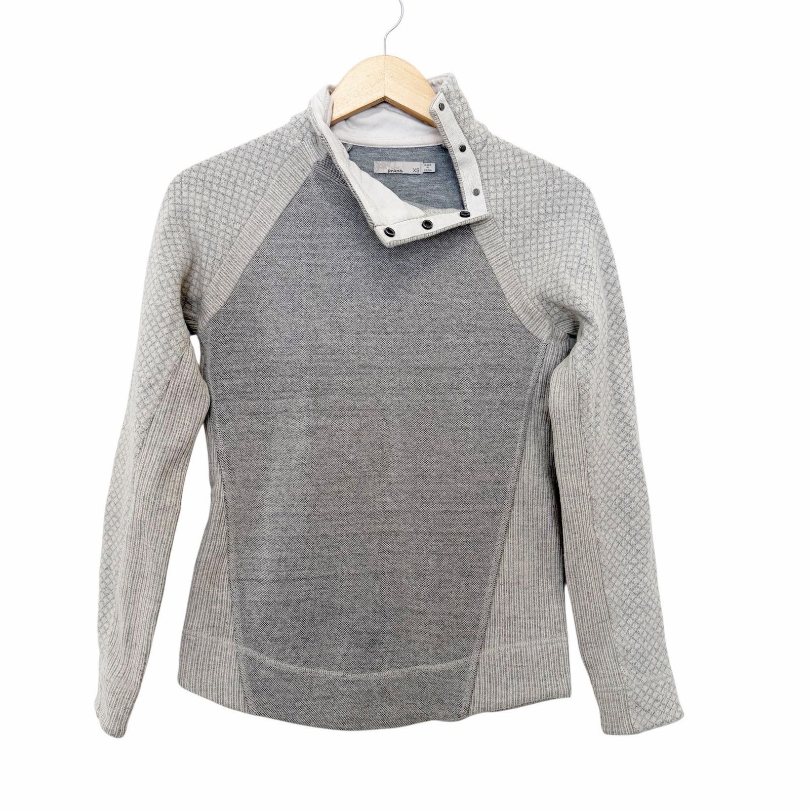 Prana Prana Gray Brandie Wool Blend Sweater Sz XS Size XS / US 0-2 / IT 36-38 - 1 Thumbnail