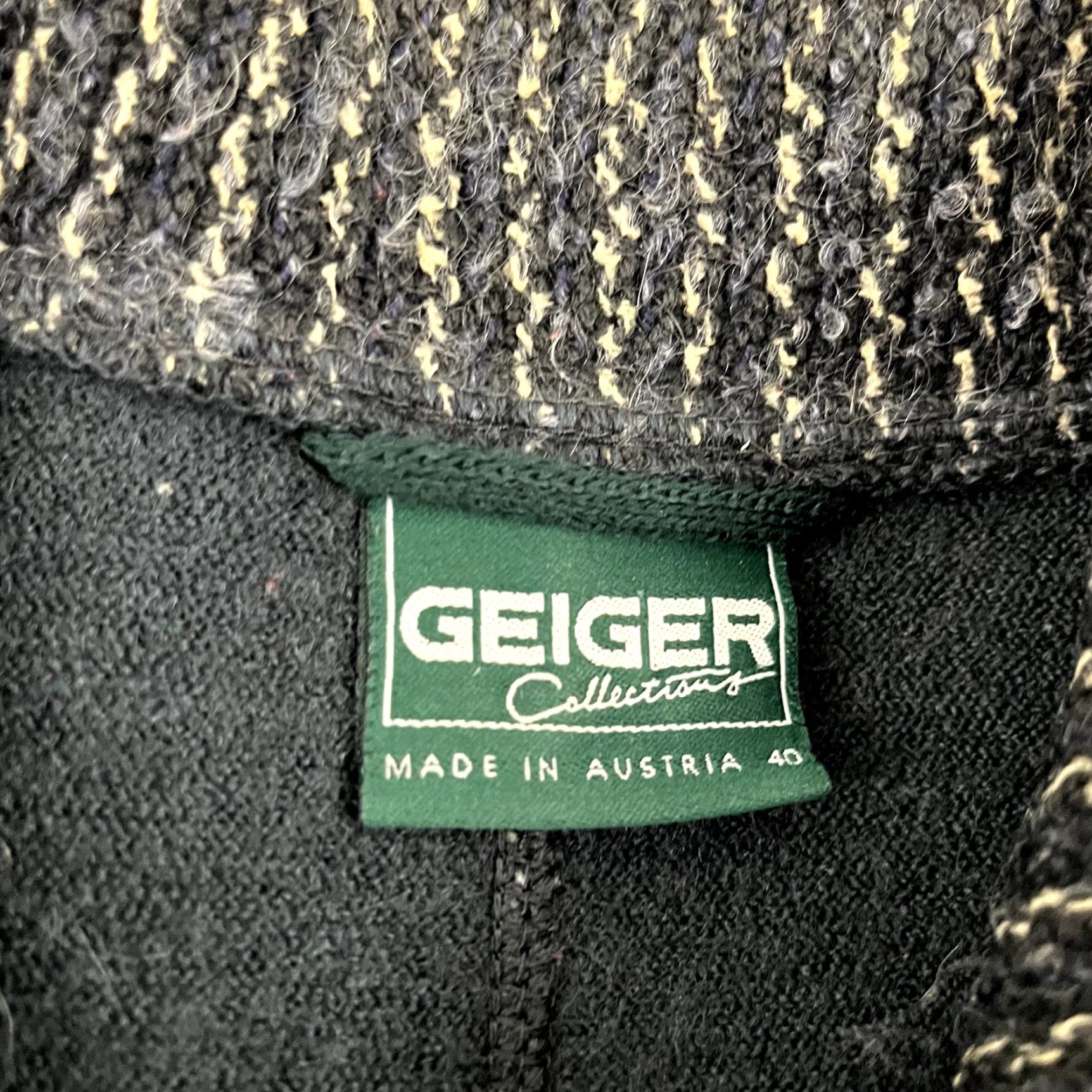 GEIGER Jacket Womens Size 40 Gray Boiled Wool Button Car Coat Pockets Austria