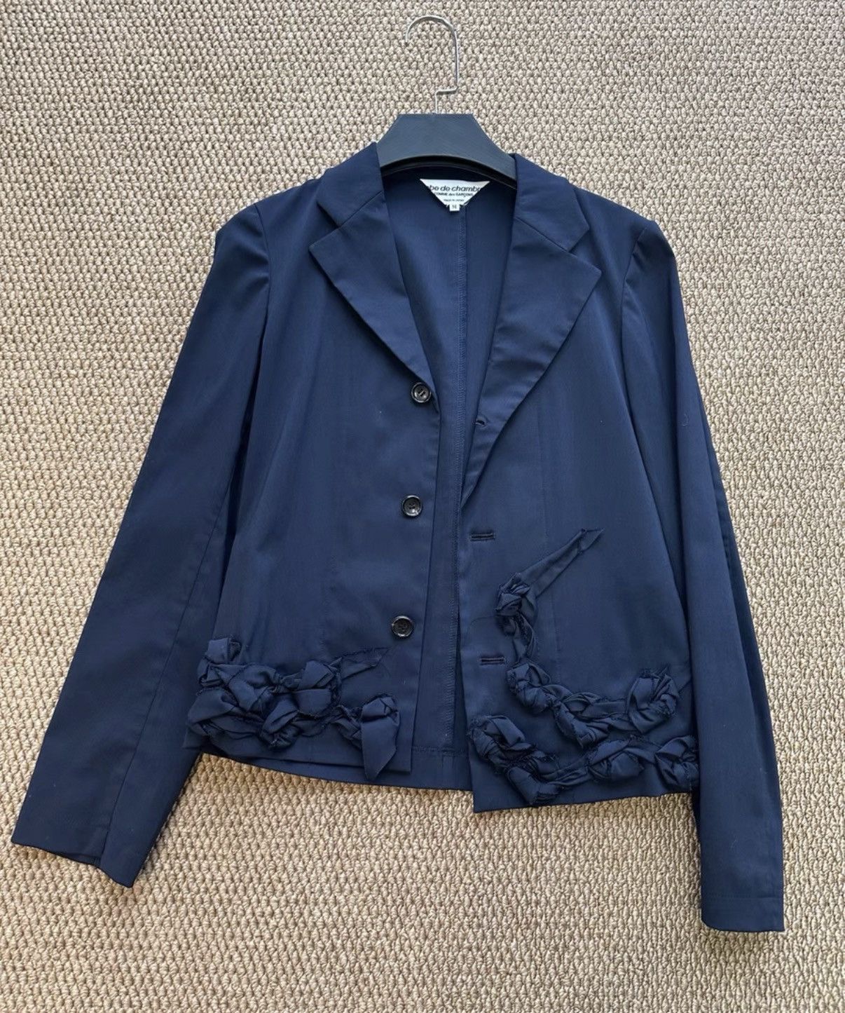 Comme des Garcons COMME des GARÇONS Navy Hand-Pleated Blazer K23 Size US M / EU 48-50 / 2 - 1 Thumbnail