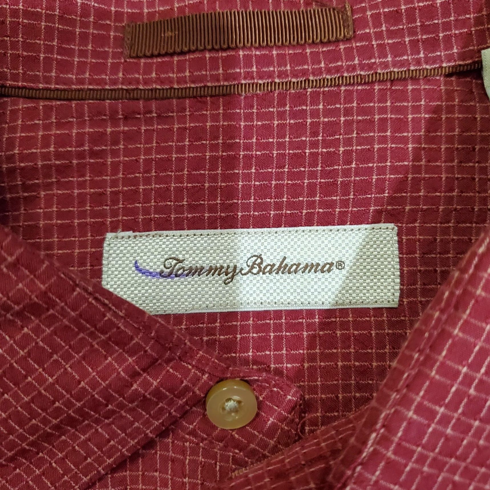 Tommy Bahama Tommy Bahama Shirt Mens Large Red Silk Cotton Check Long Sleeve Button Front Size US L / EU 52-54 / 3 - 5 Thumbnail