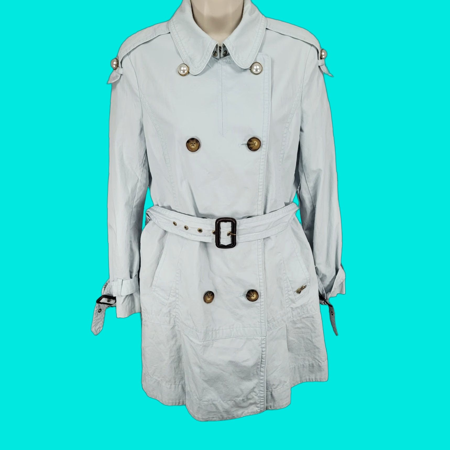 Doublet Teenie Weenie Blue Double Breasted Pearl Buttons Belted Coat US M 165/88A Size M / US 6-8 / IT 42-44 - 1 Thumbnail