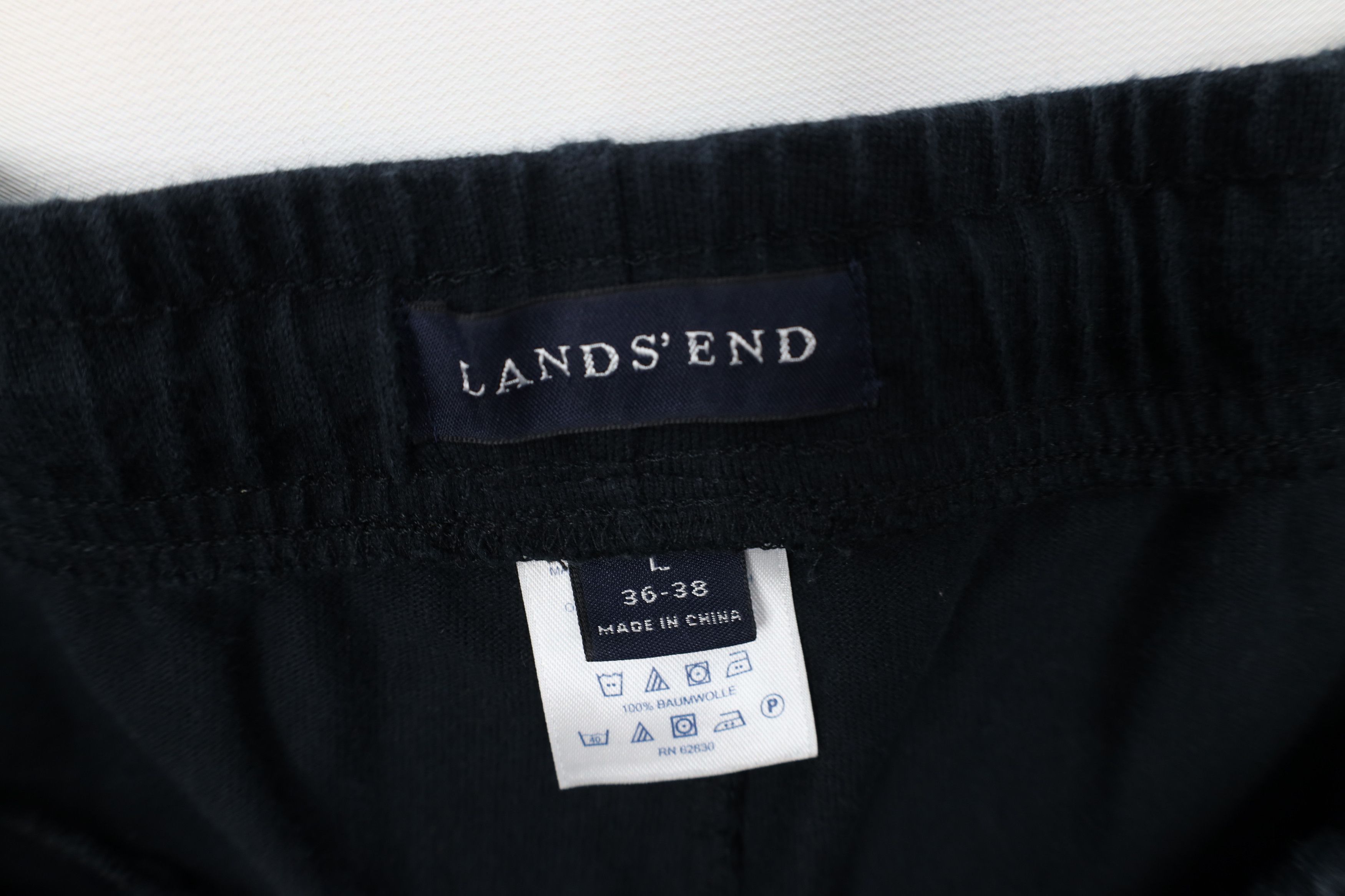Lands' End Vintage 90s Lands End Blank Cotton Ribbed Knit Pants Black Size US 36 / EU 52 - 6 Thumbnail
