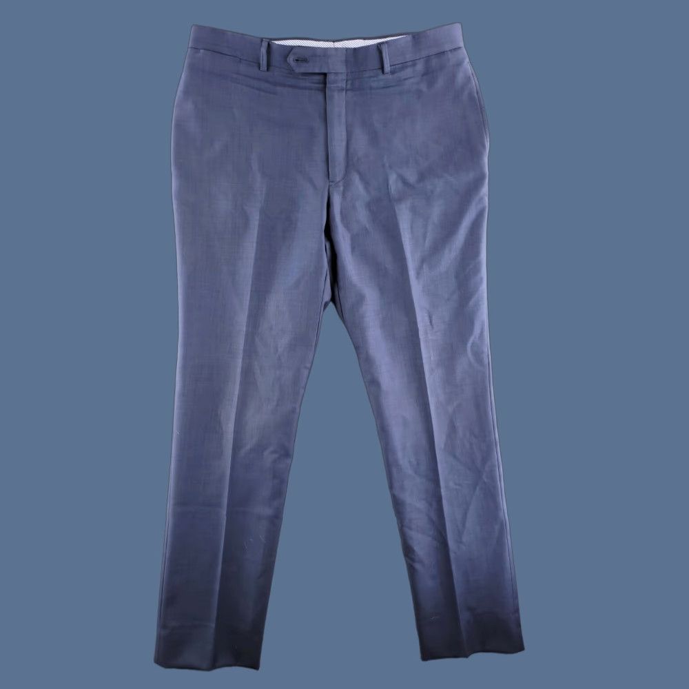 Tommy Hilfiger Tommy Hilfiger Mens Dress Pants 34x31 Blue Worsted Wool Flat Front Slim Straight Pants Mens Blue 34x31 Vintage No Size US 34 / EU 50 - 1 Thumbnail