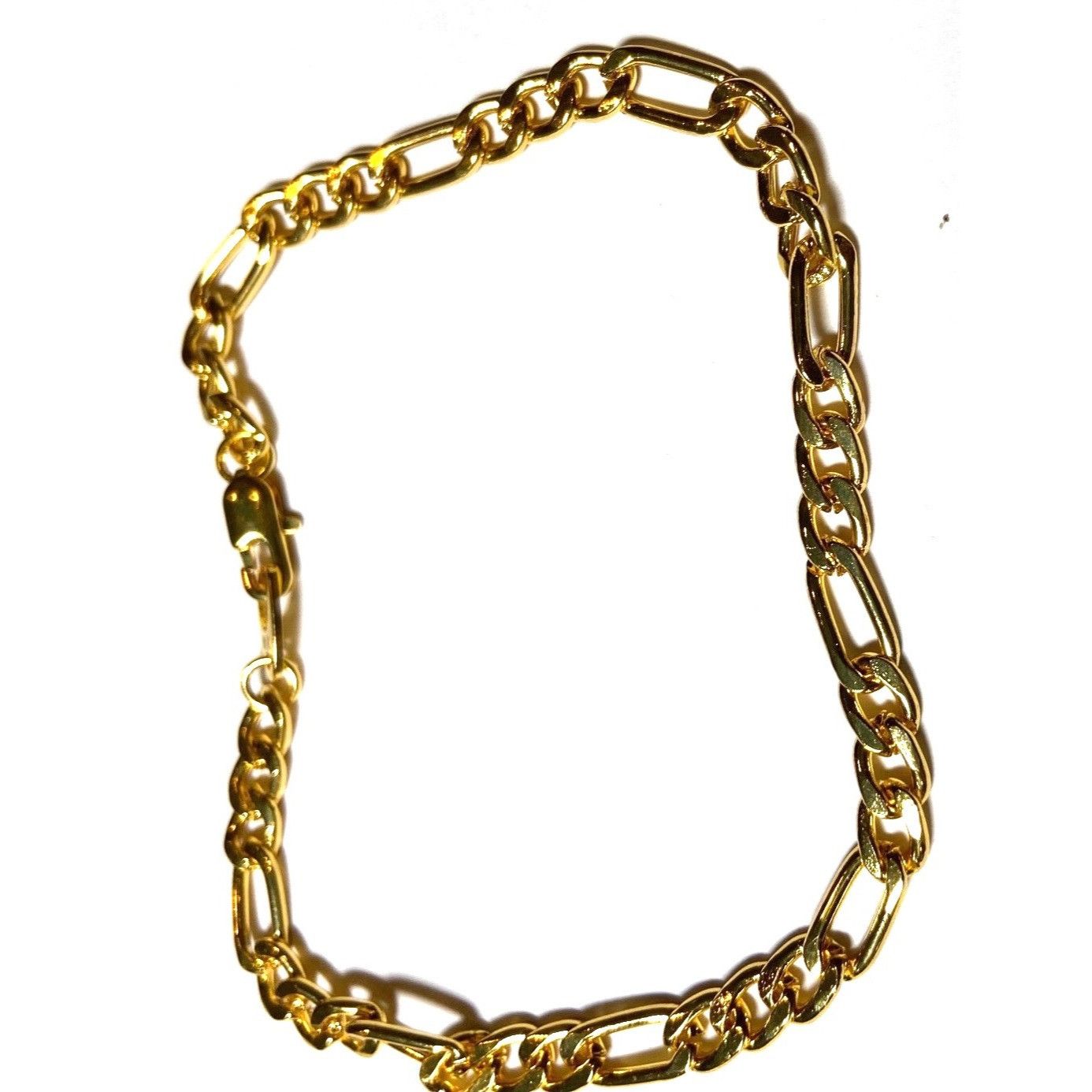 Other Gold-Tone Figaro Chain Bracelet With Lobster Clasp 9” Long Size ONE SIZE - 1 Thumbnail