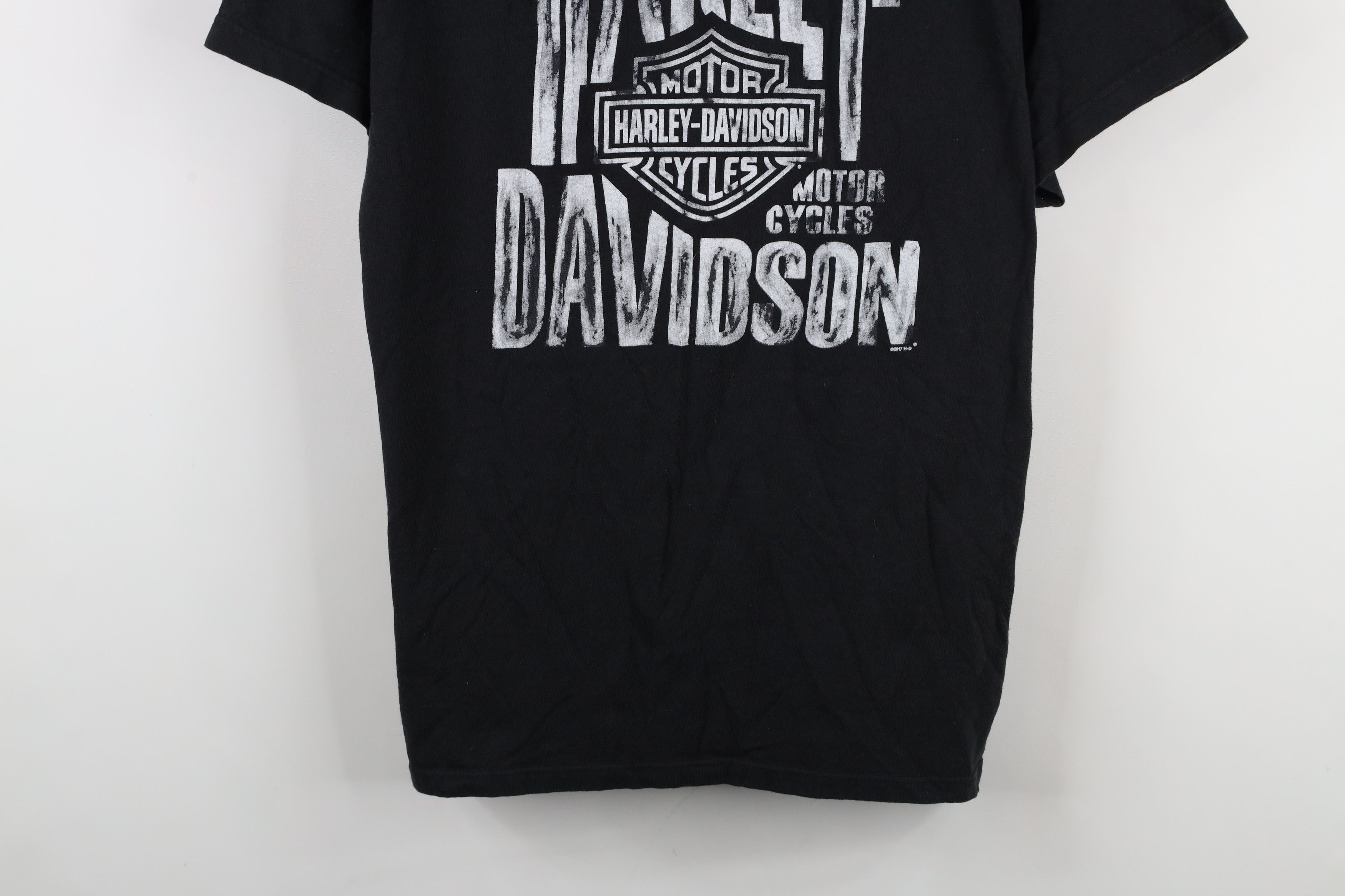 Harley Davidson × Vintage Vintage Y2K Harley Davidson Spell Out Chalk T-Shirt Black Size US L / EU 52-54 / 3 - 3 Thumbnail