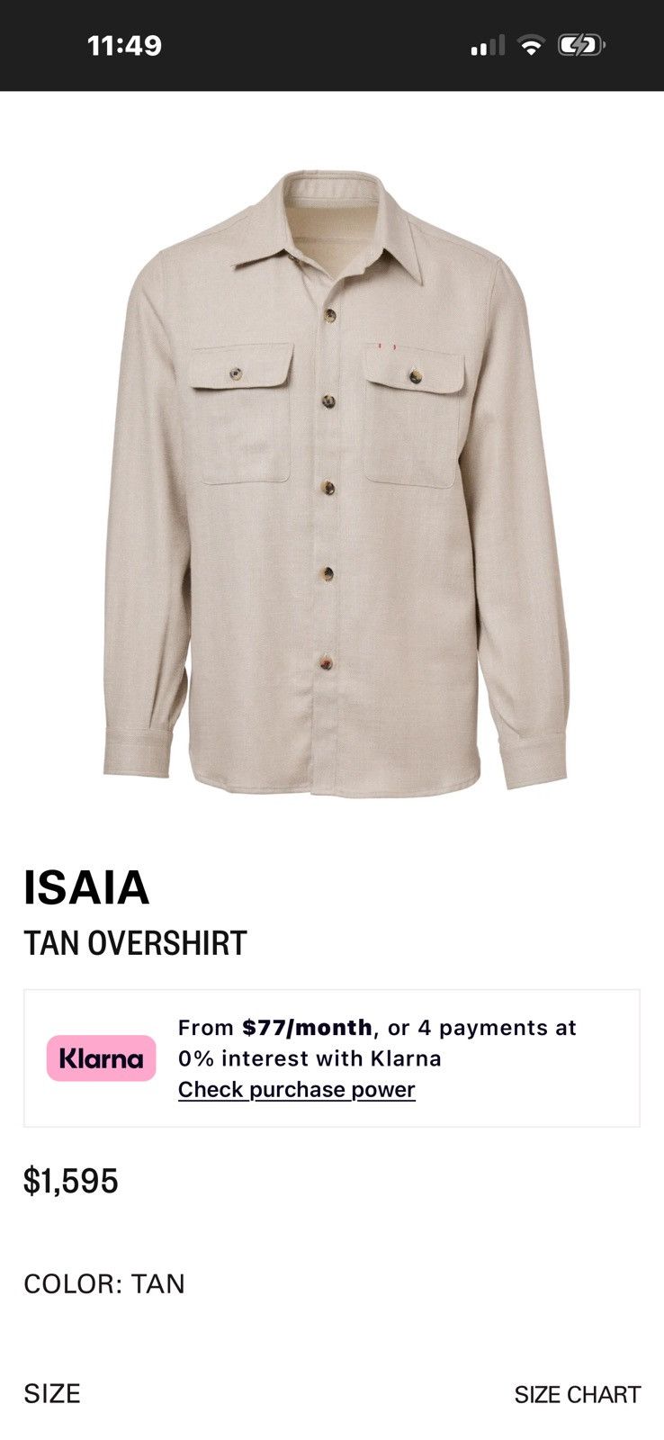 Isaia Napolii Isaia Napoli Natural Cashmere Beige Overshirt Size US M / EU 48-50 / 2 - 5 Thumbnail