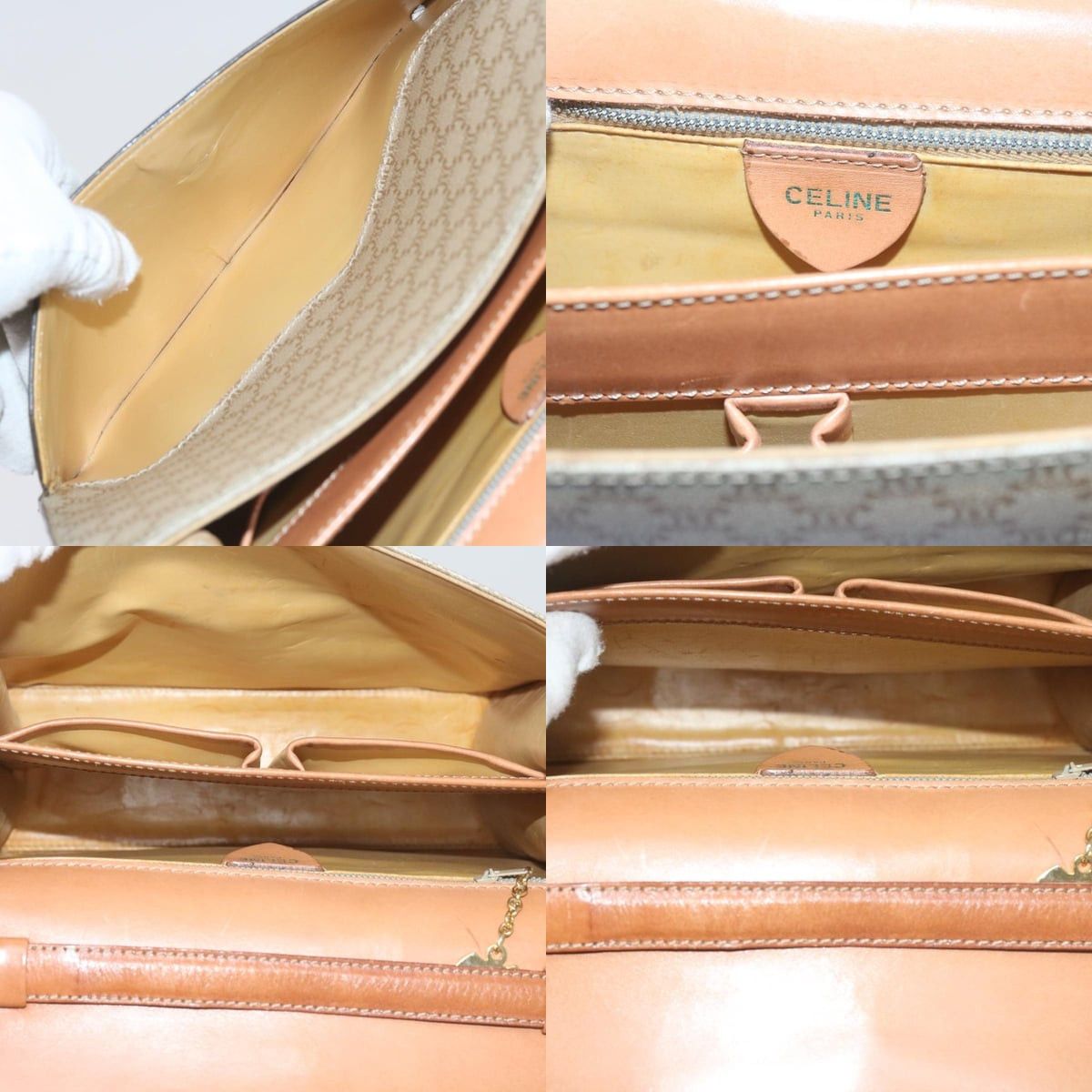 Celine CELINE Macadam Canvas Shoulder Bag Pvc Beige Brown Size ONE SIZE - 12 Thumbnail