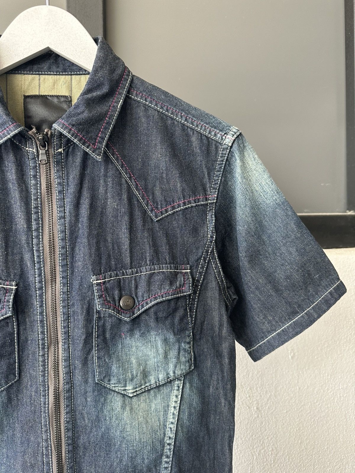 Tete Homme 00’s HALB by Tete Homme zipper denim shirt Size US M / EU 48-50 / 2 - 15 Thumbnail