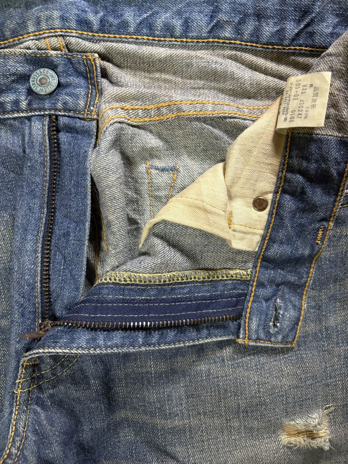 Levi's Vintage 90s Levis 505 Mud Wash Distressed Loose Jeans Size US 34 / EU 50 - 9 Thumbnail