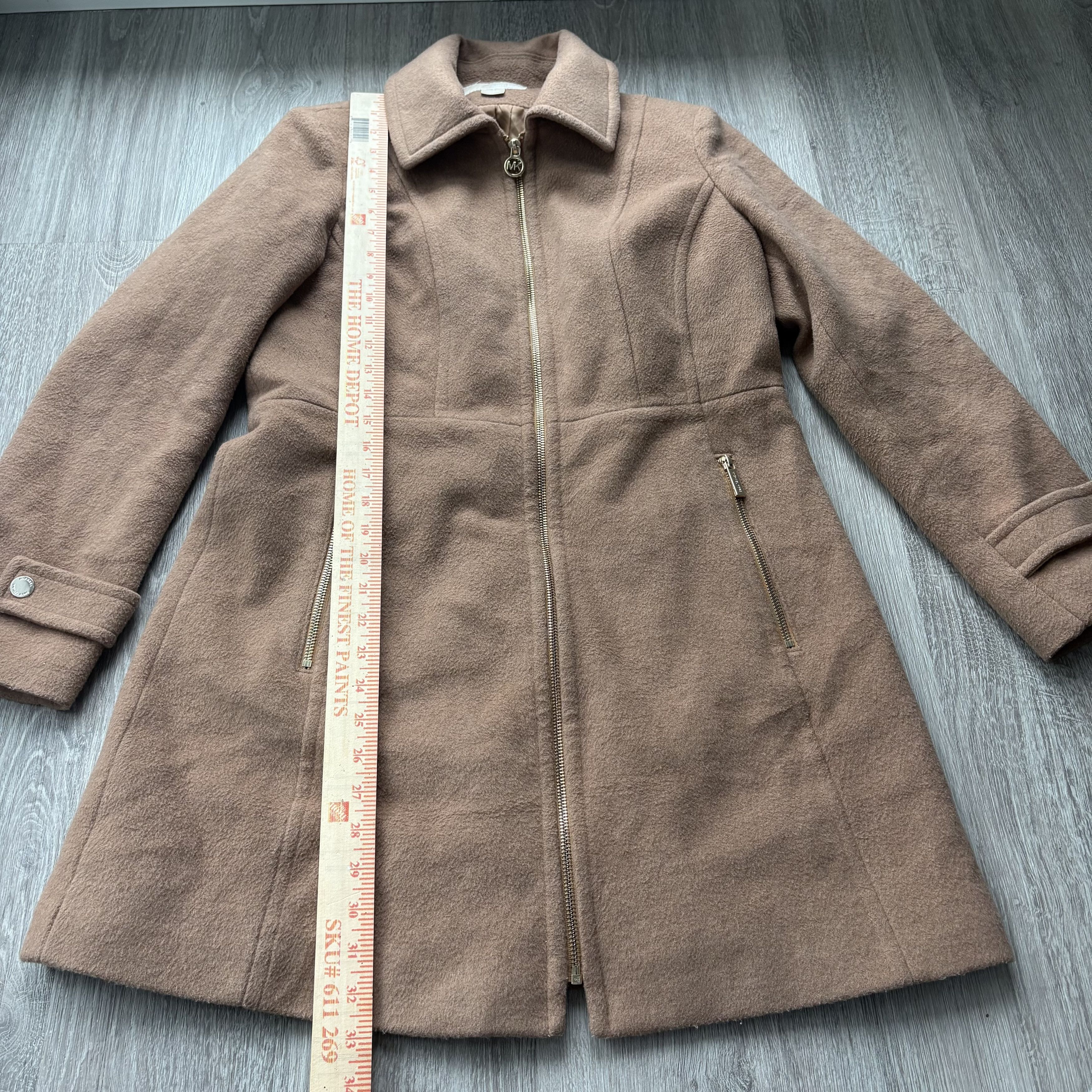 Michael Kors Michael Kors Wool Blend Zip Up Coat Camel Small Size S / US 4 / IT 40 - 5 Thumbnail