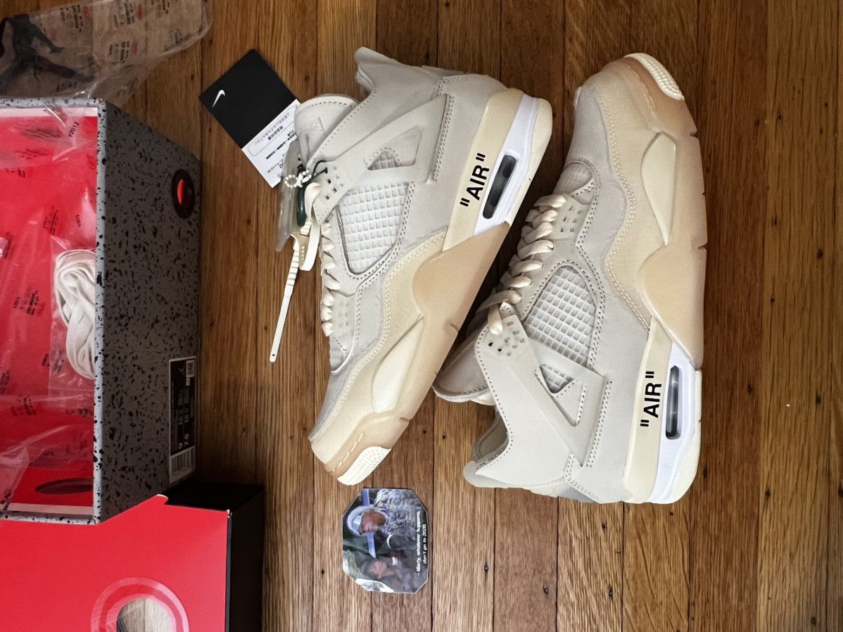 Jordan Brand × Off-White Jordan 4 Retro Off-White Sail (Women's) Size US 9 / EU 42 - 1 Thumbnail