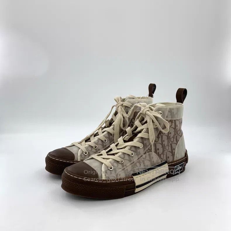 Dior Dior Dark brown logo old flower lace-up casual flat canvas Size US 10 / EU 43 - 1 Thumbnail