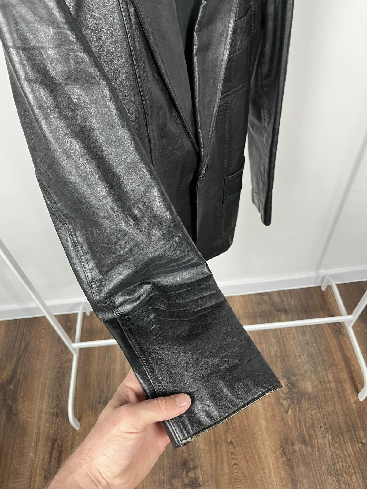 Leather Vintage Leather Blazer Jacket Made in Finland Heavy Coat L Size US S / EU 44-46 / 1 - 9 Thumbnail