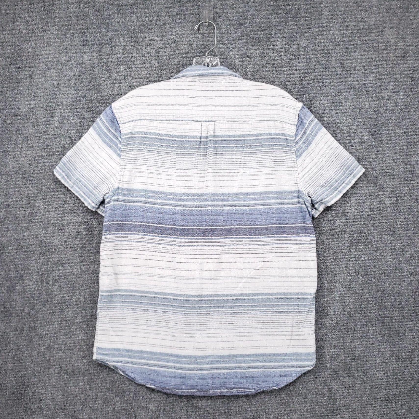 Lucky Brand Lucky Brand Button-Up Shirt Mens M Medium Blue Striped Short Sleeve Collared Size US M / EU 48-50 / 2 - 2 Thumbnail