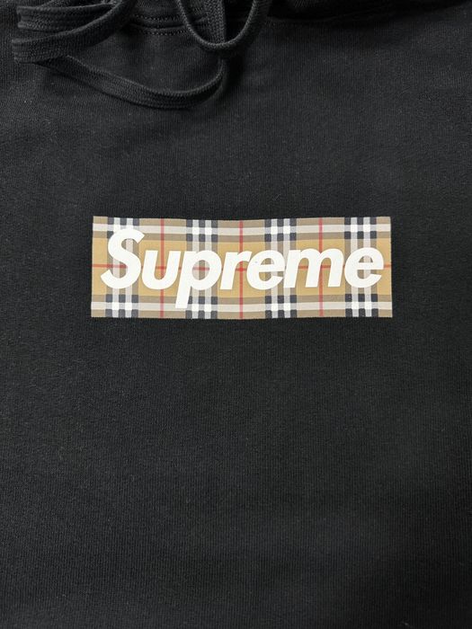 Supreme Supreme Burberry Box Logo Hooded Sweatshirt Hoodie Black