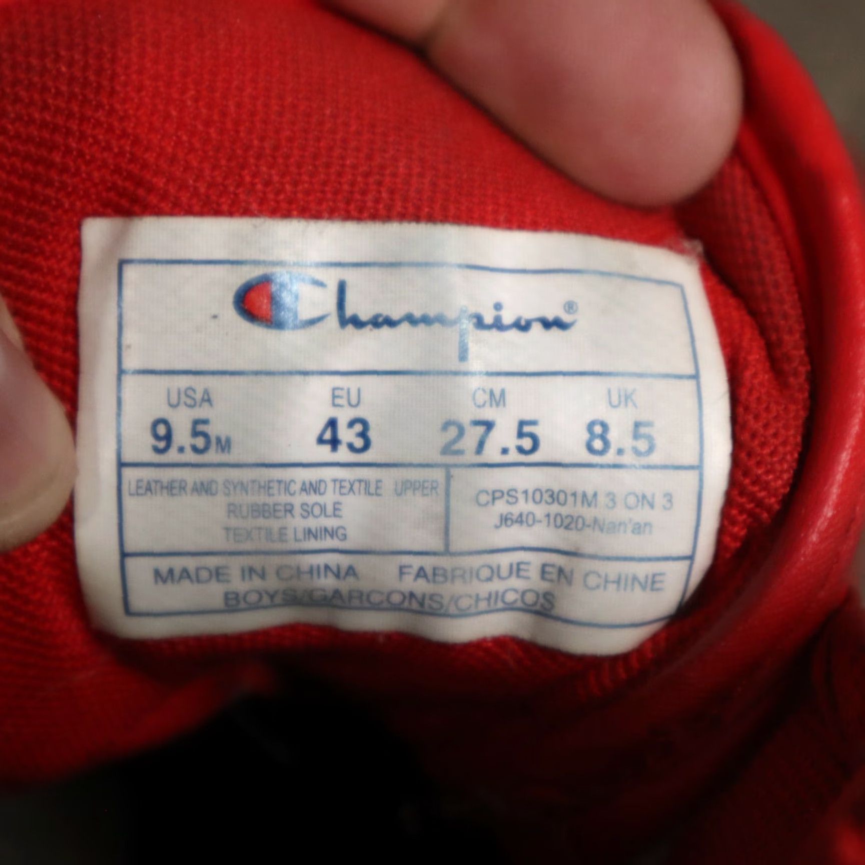 Champion Champion Men Sneaker 3 on 3 High Top Basketball Shoes Red 9.5 W CPS10301M Mens Shoes Basketball Red Size US XL / EU 56 / 4 - 7 Thumbnail