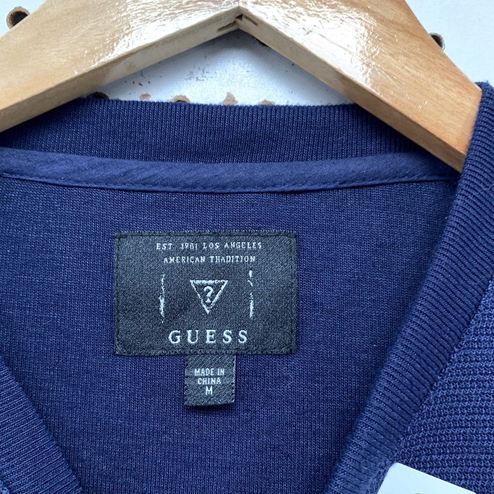 Guess GUESS Henley Blue Long Sleeve Knit Shirt Mens Medium Preppy Casual Size US M / EU 48-50 / 2 - 4 Thumbnail