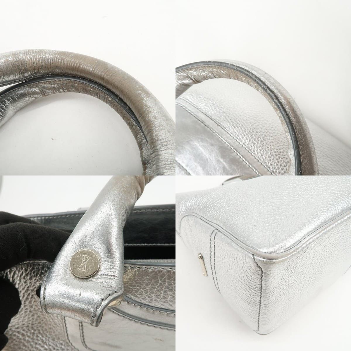 Celine Celine Boogie Leather Tote Silver Size ONE SIZE - 4 Thumbnail
