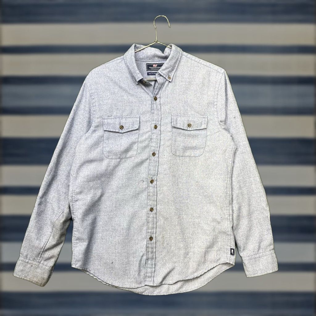 Vineyard Vines Vineyard Vines Shirt Mens Medium Chambray Crosby Slim Fit Button Up Preppy Blue Shirt Size US M / EU 48-50 / 2 - 1 Thumbnail