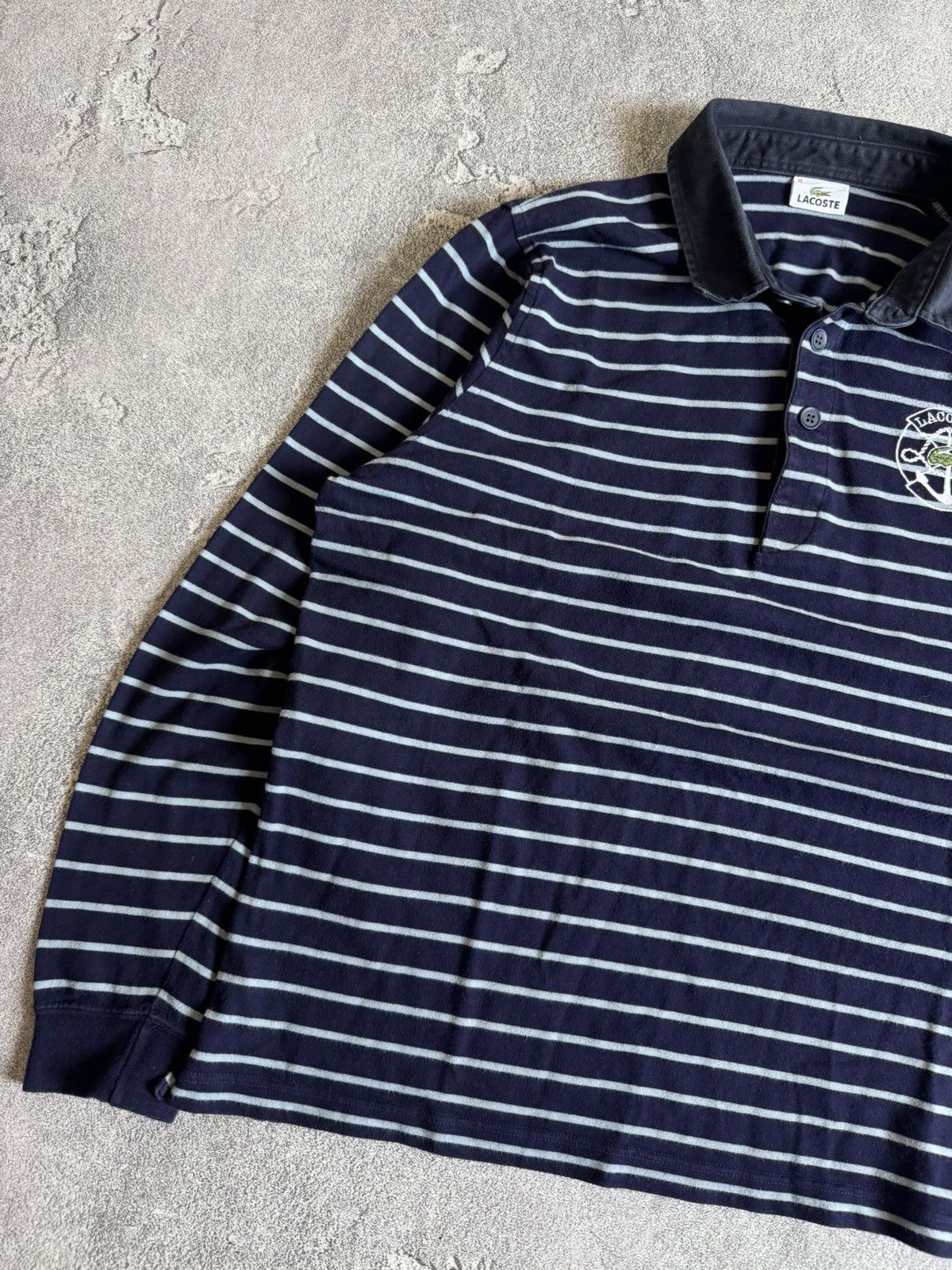 Lacoste × Vintage Lacoste XL striped rugby polo long sleeve sweatshirt jumper Size US XL / EU 56 / 4 - 6 Thumbnail