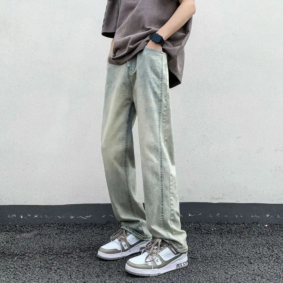 Japanese Brand Retro loose straight tube mud dyed jeans Size US 32 / EU 48 - 2 Thumbnail