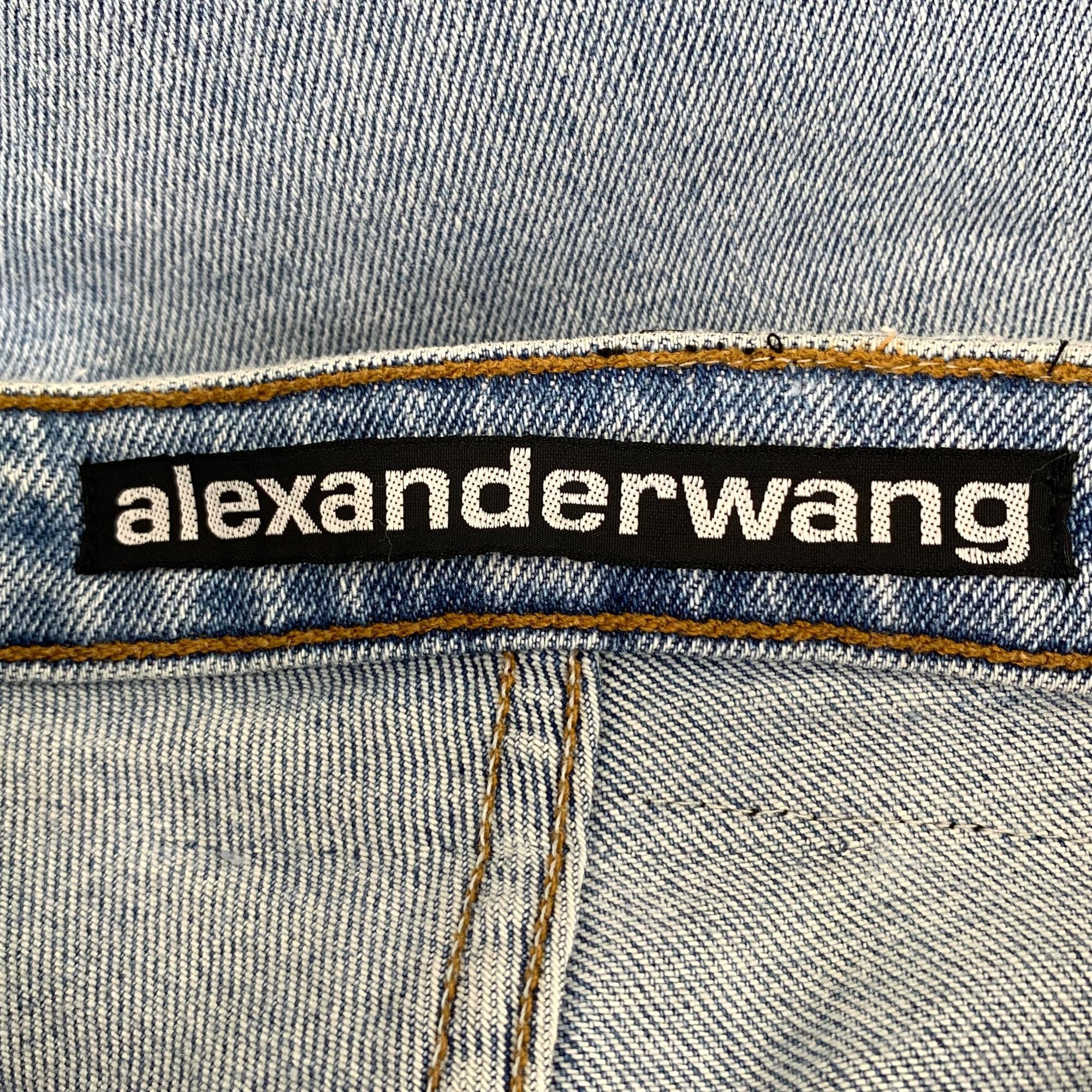 Alexander Wang Alexander Wang Womens High-Waisted Straight-Leg Denim Jeans Size 24" / US 00 / IT 34 - 7 Thumbnail