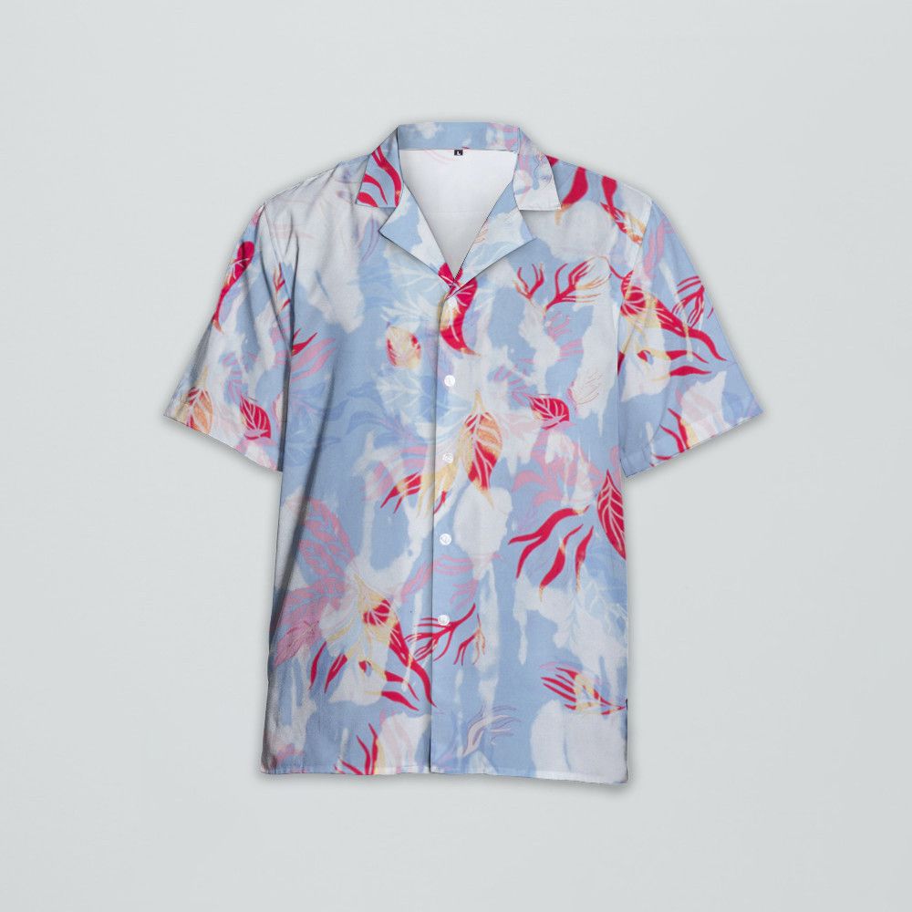 Designer Hawaiian Floral Shirt in Pale Blue Size US L / EU 52-54 / 3 - 3 Thumbnail
