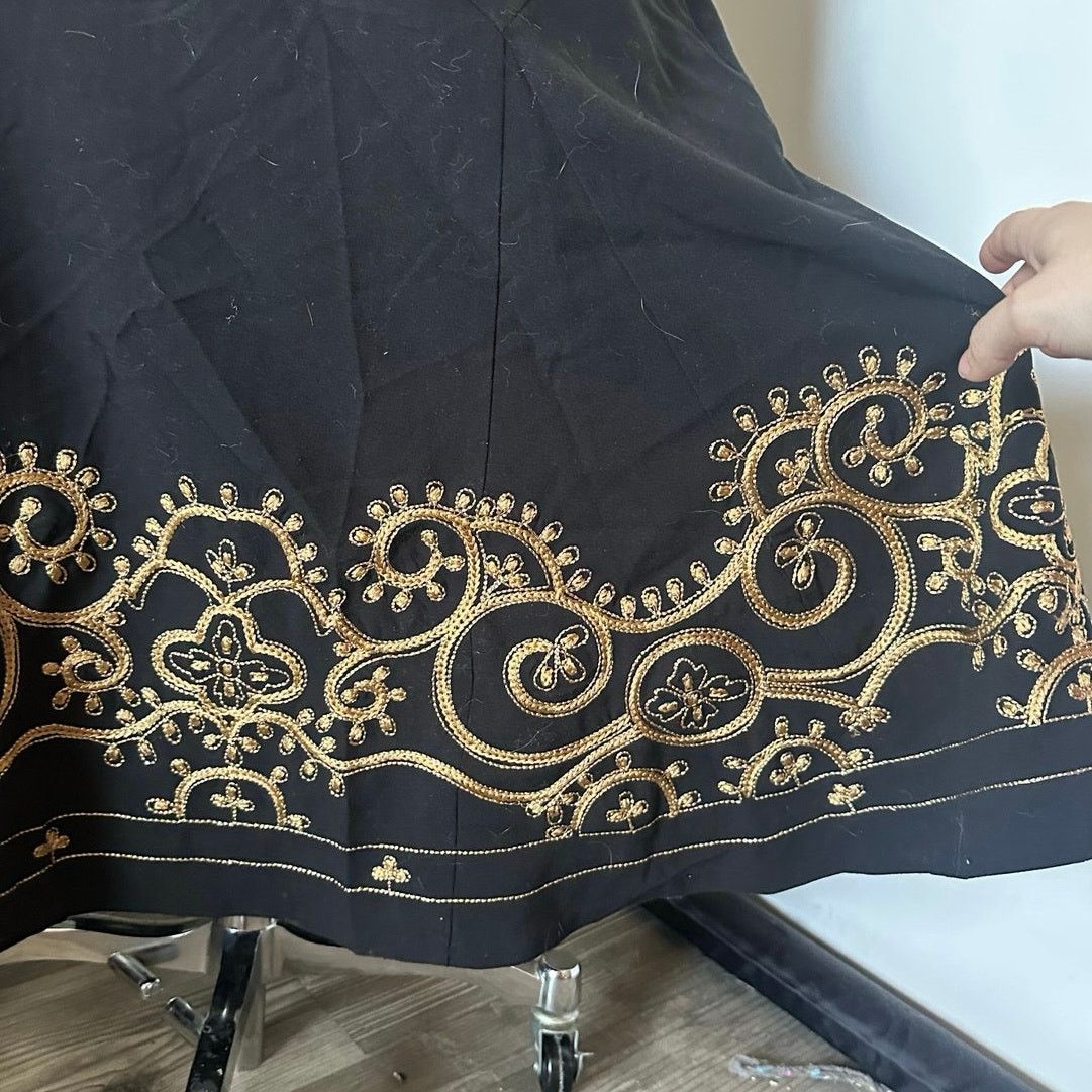 Other sunny leigh black gold embroidered maxi skirt Size 32" / US 10 / IT 46 - 2 Thumbnail